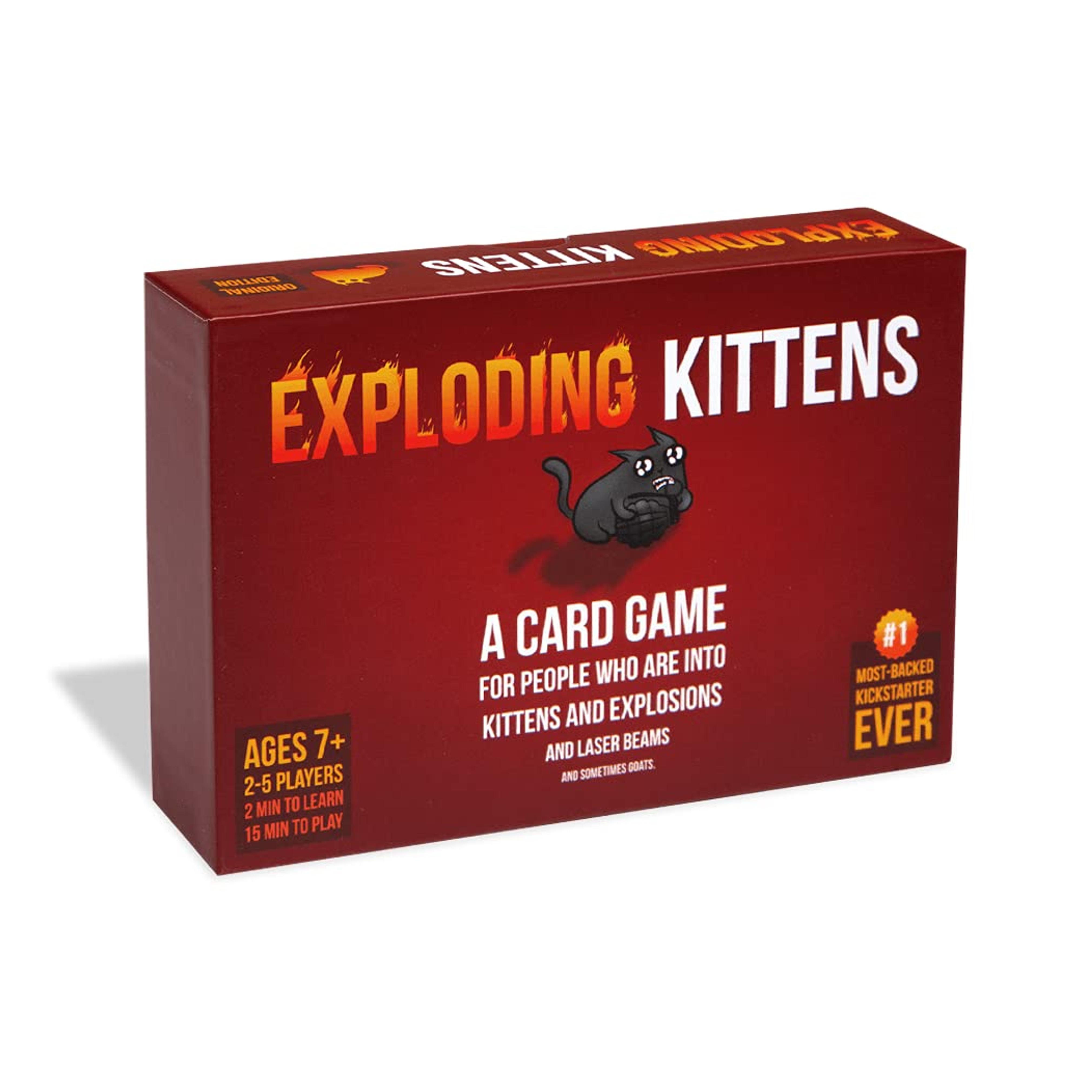 Original Edition by Exploding Kittens - Card Games for Adults Teens & Kids - Fun Family Games - A Russian Roulette Card Game - 15 Min, Ages 7+, 2-5 Players