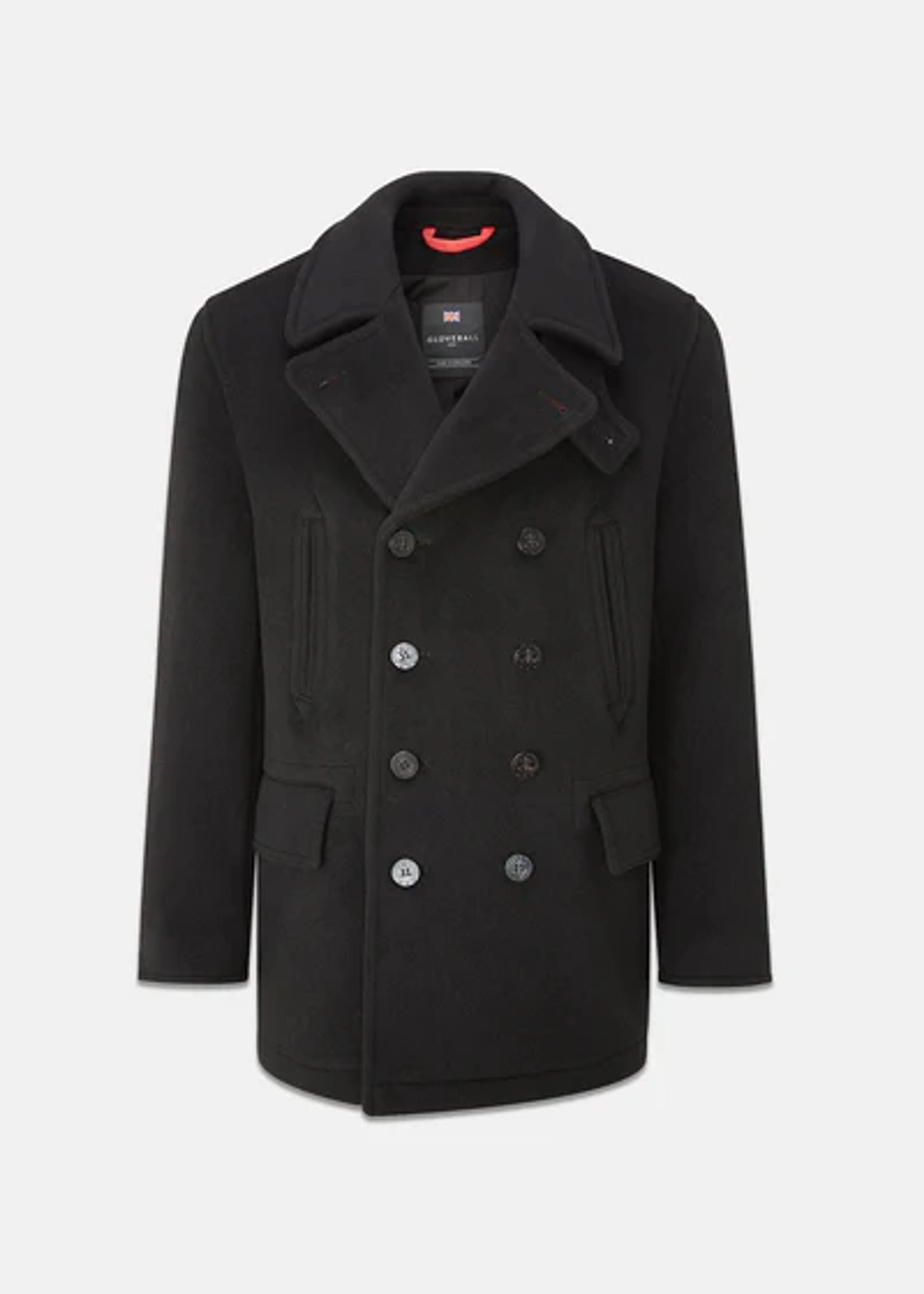 Gloverall Men's Tartan Churchill Peacoat Black Stewart