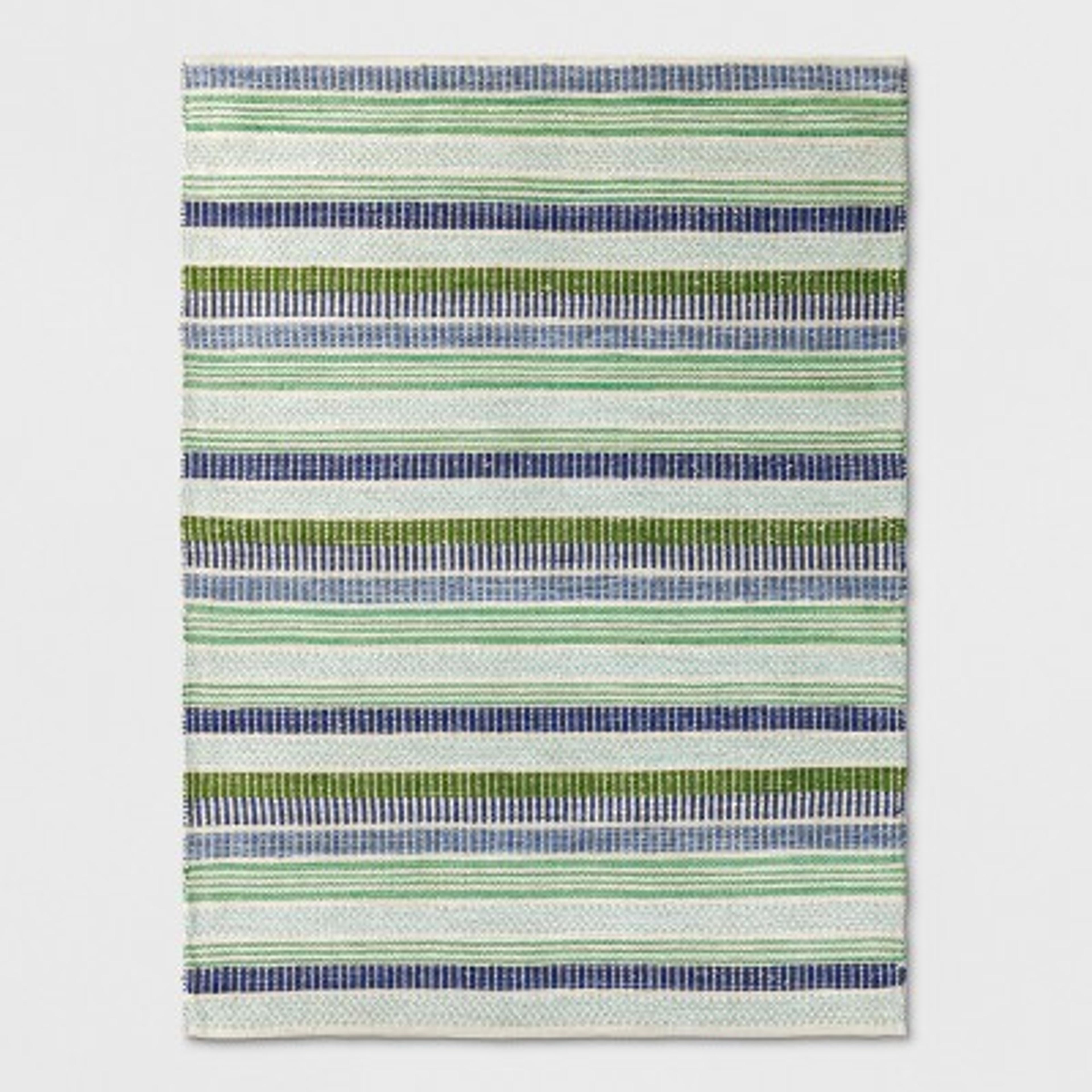 5&#39;x7&#39; Runner Multi Stripe Woven Blue - Threshold&#8482;