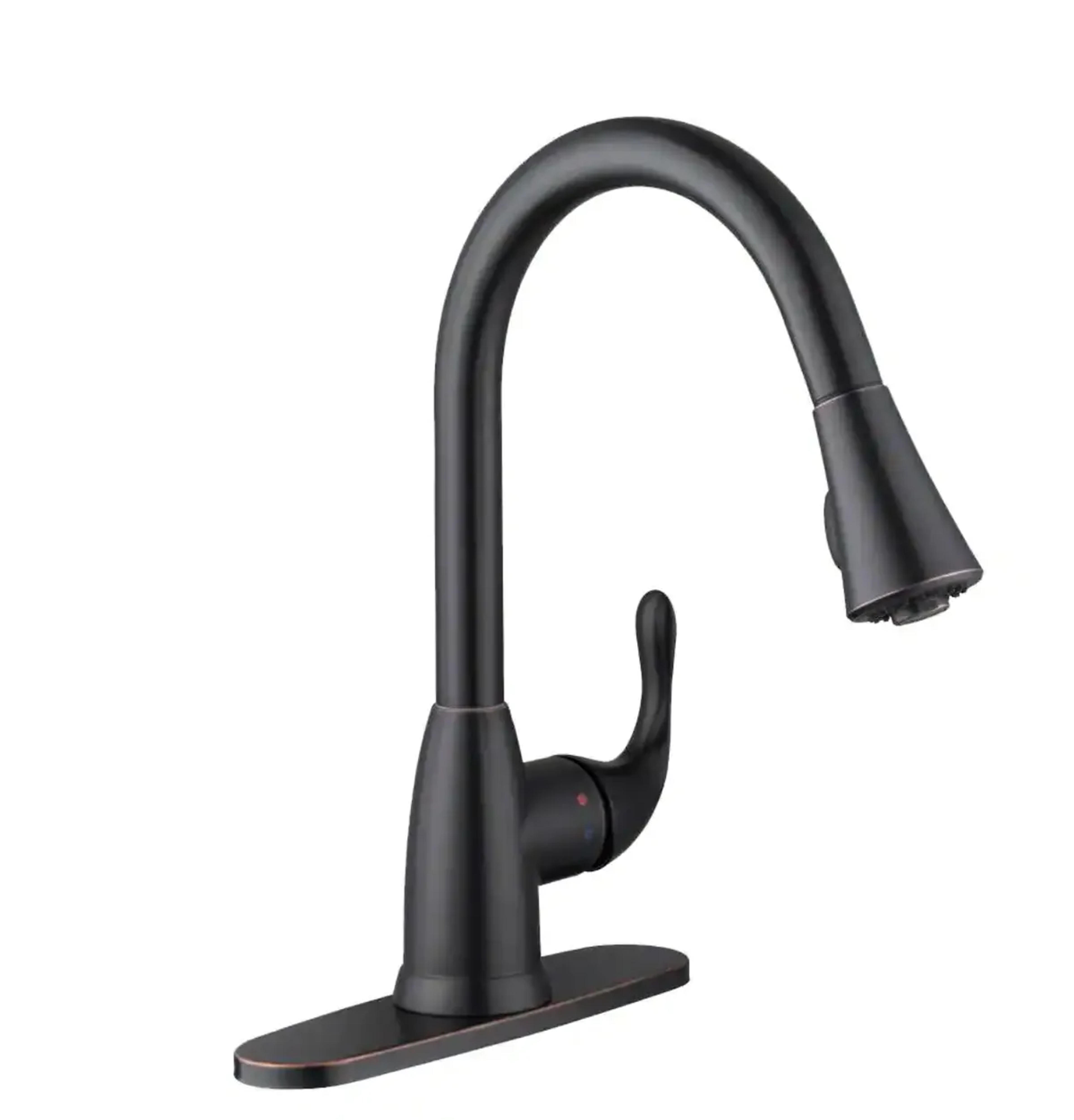 Glacier Bay Market Single-Handle Pull-Down Kitchen Faucet with TurboSpray and FastMount in Bronze HD67551-0327H2 - The Home Depot