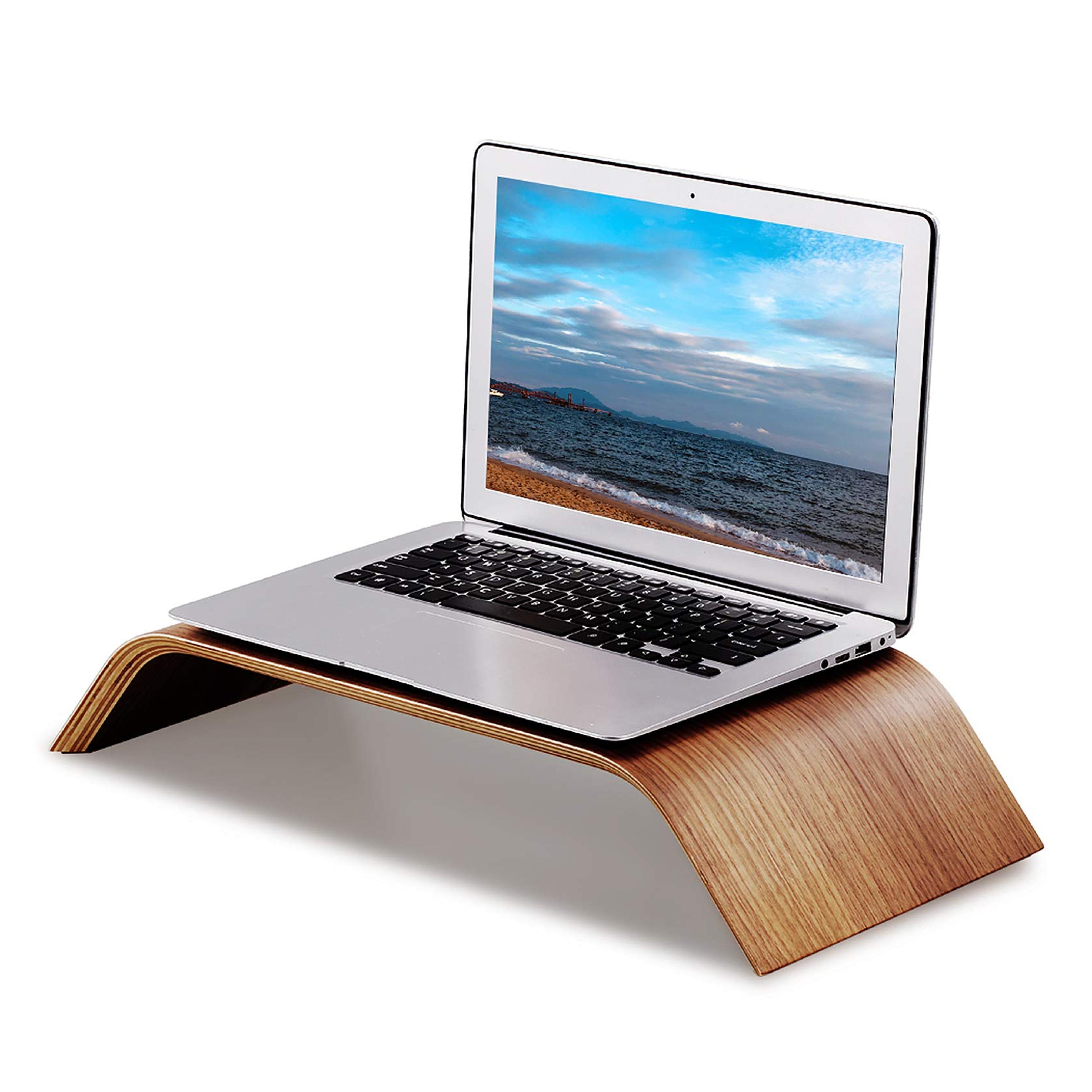 Samdi Universal Desktop Computer Monitor Heighen Wooden Stand Dock Holder Display Bracket for iMac PC Notebook Laptop (Walnut Color)