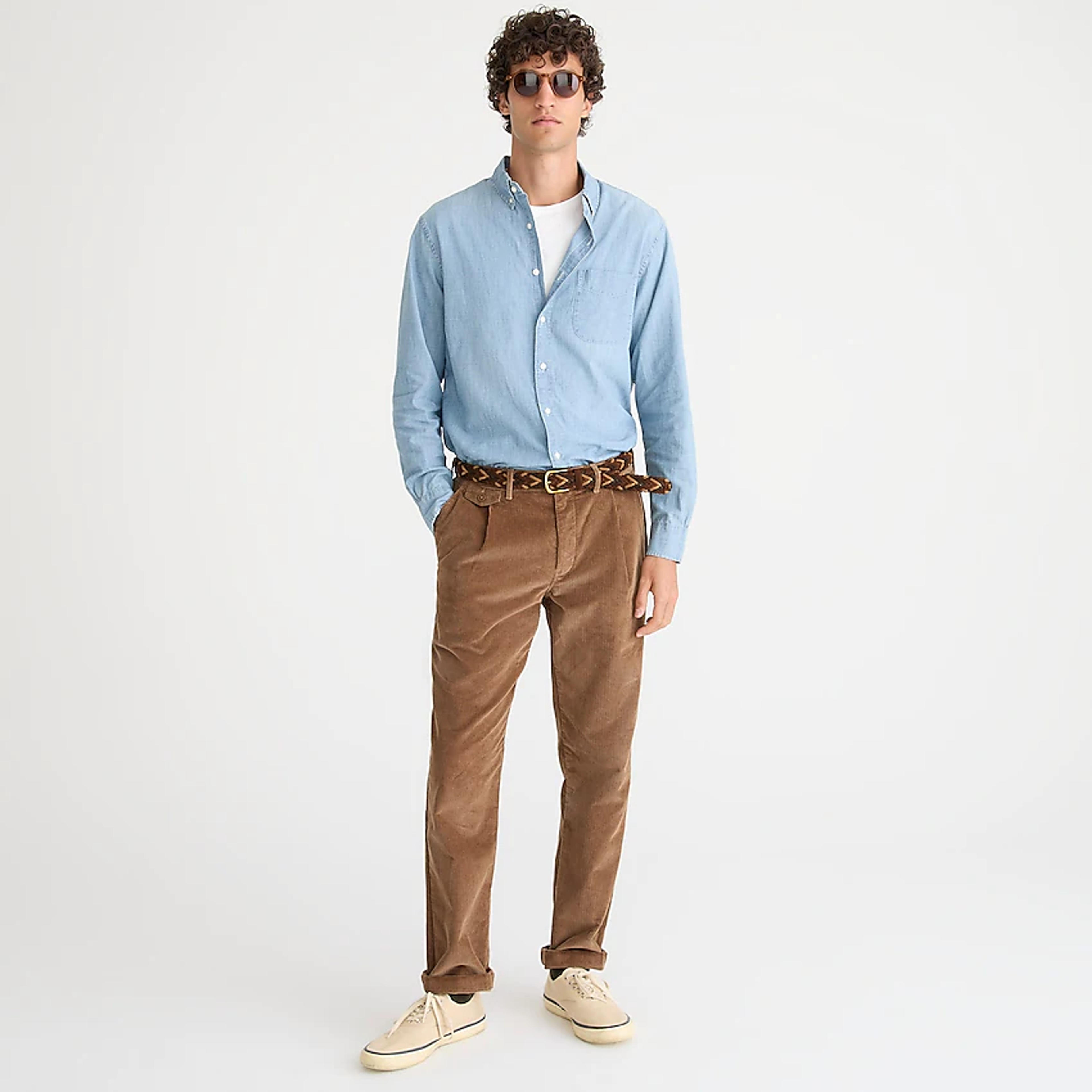 Single-pleat 10-wale Corduroy Pant For Men