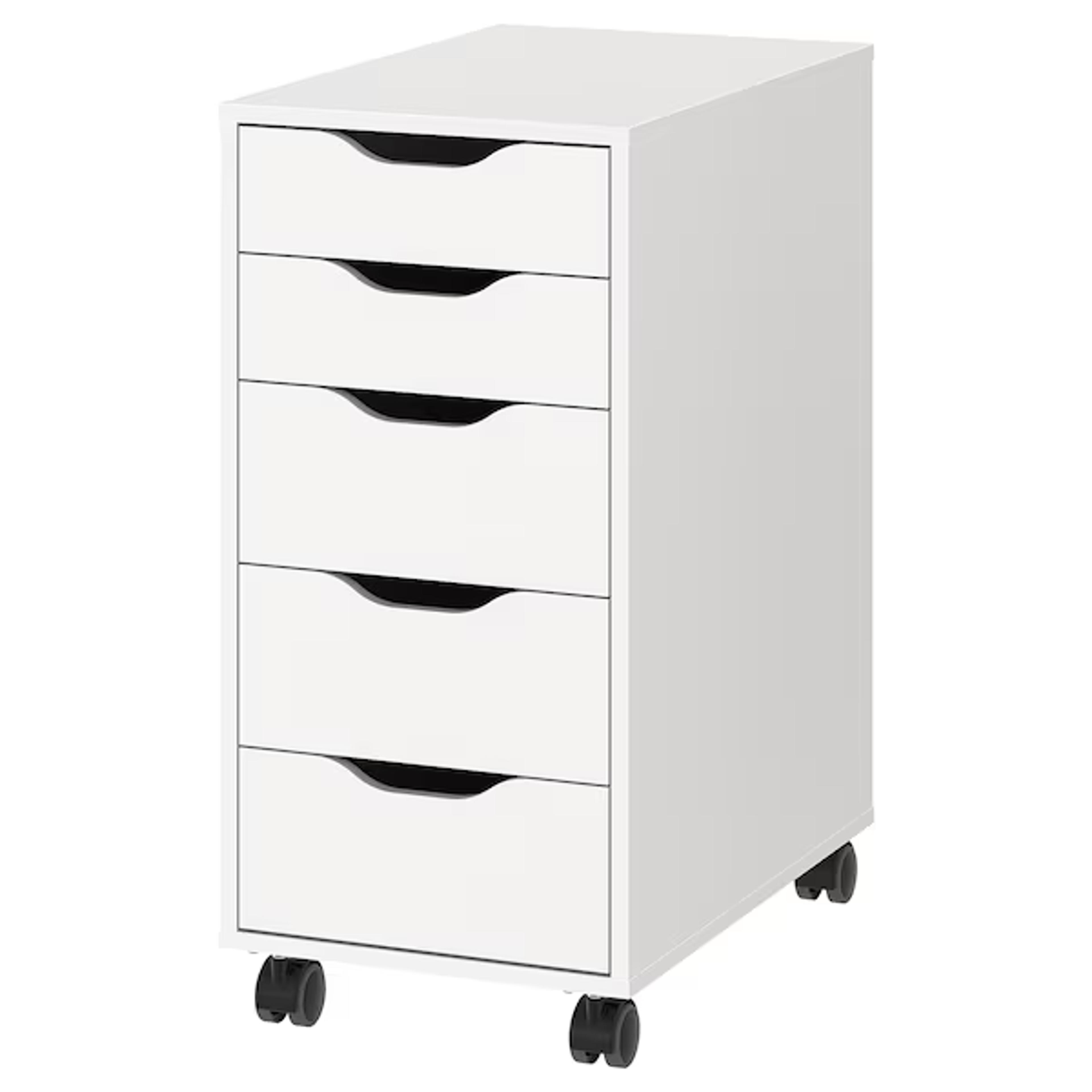 ALEX Drawer unit on casters, white/black, 141/8x297/8" - IKEA