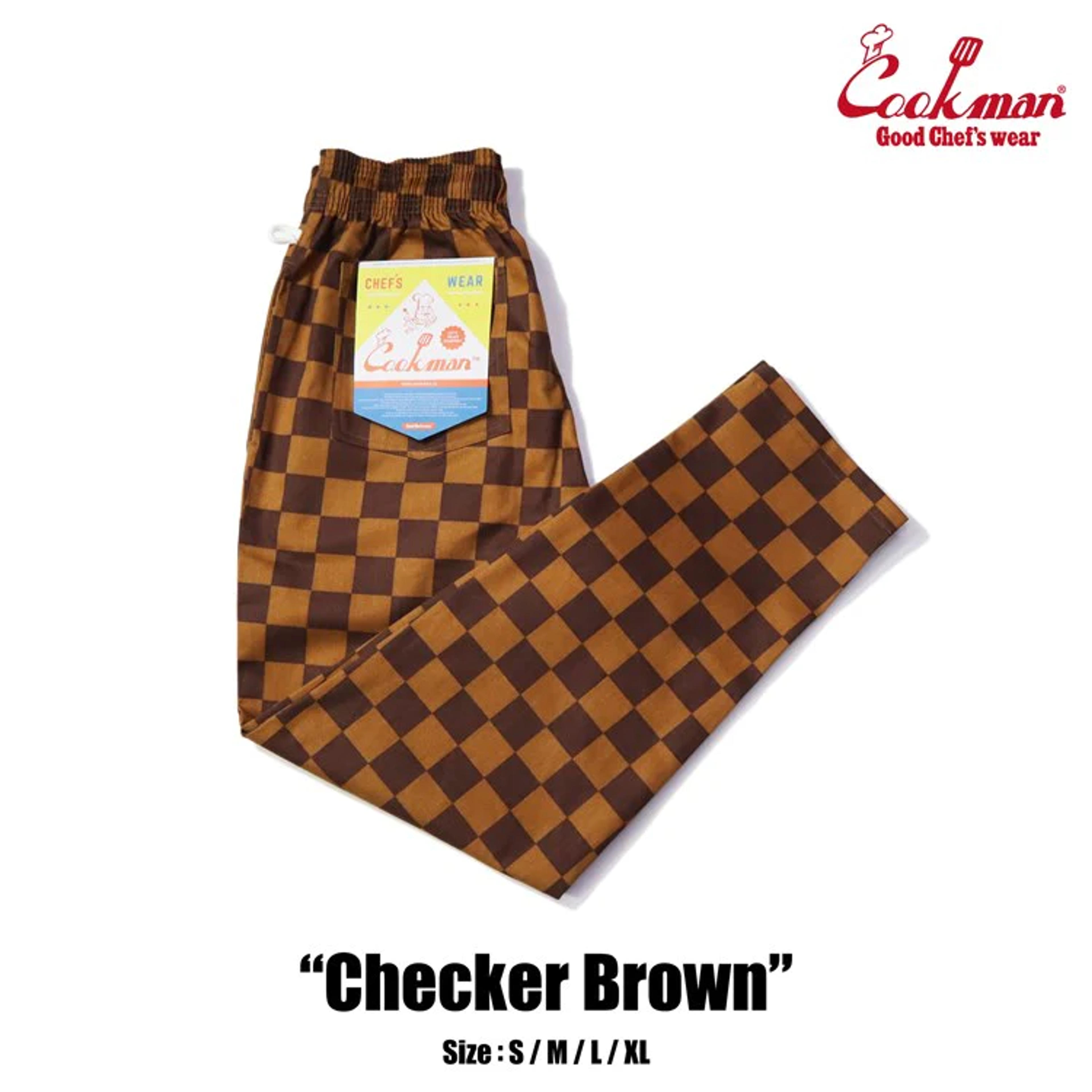 Cookman Chef Pants - Checker : Brown - Large