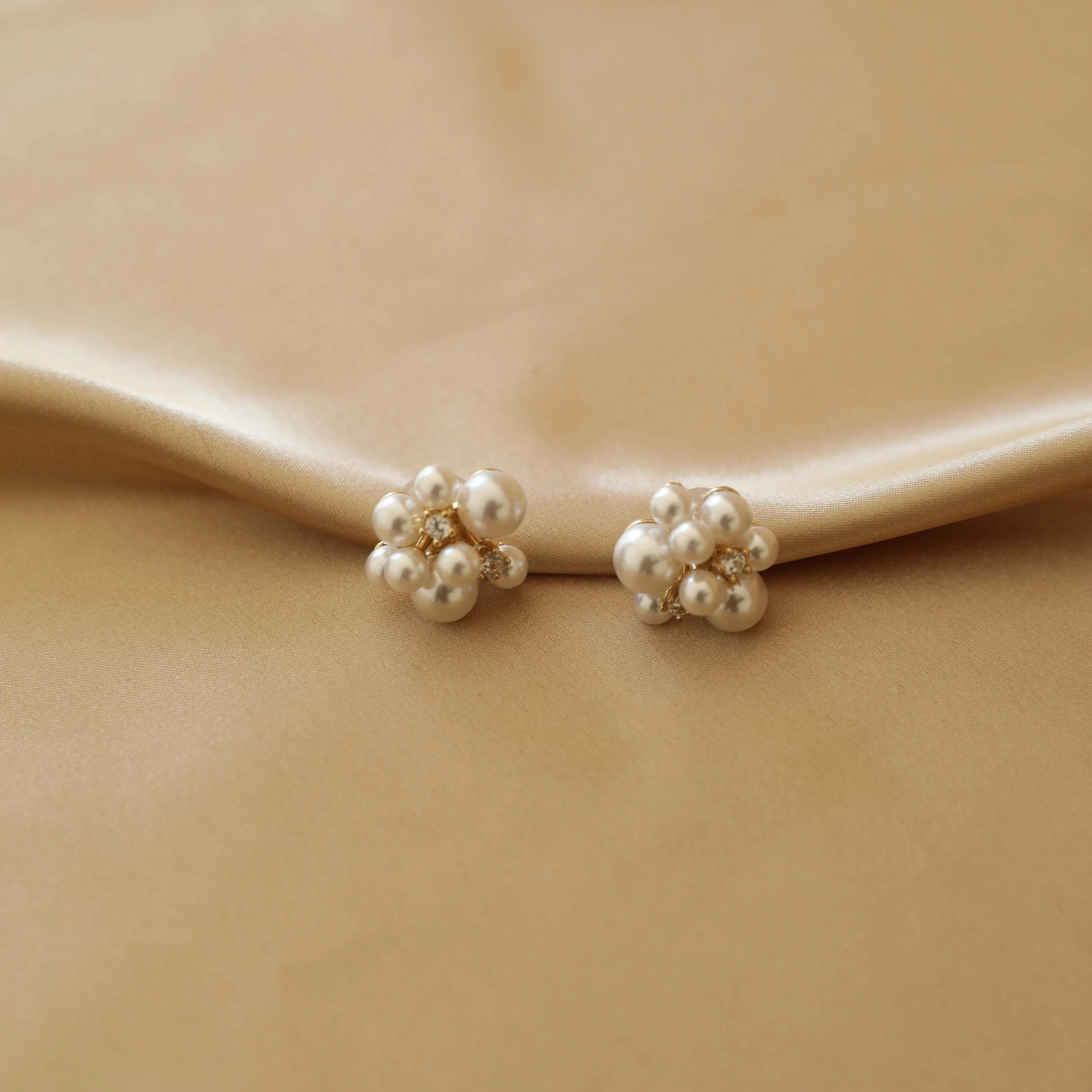 Elegant Dainty Multi-pearl Stud Earrings Woman Unique Pearl - Etsy