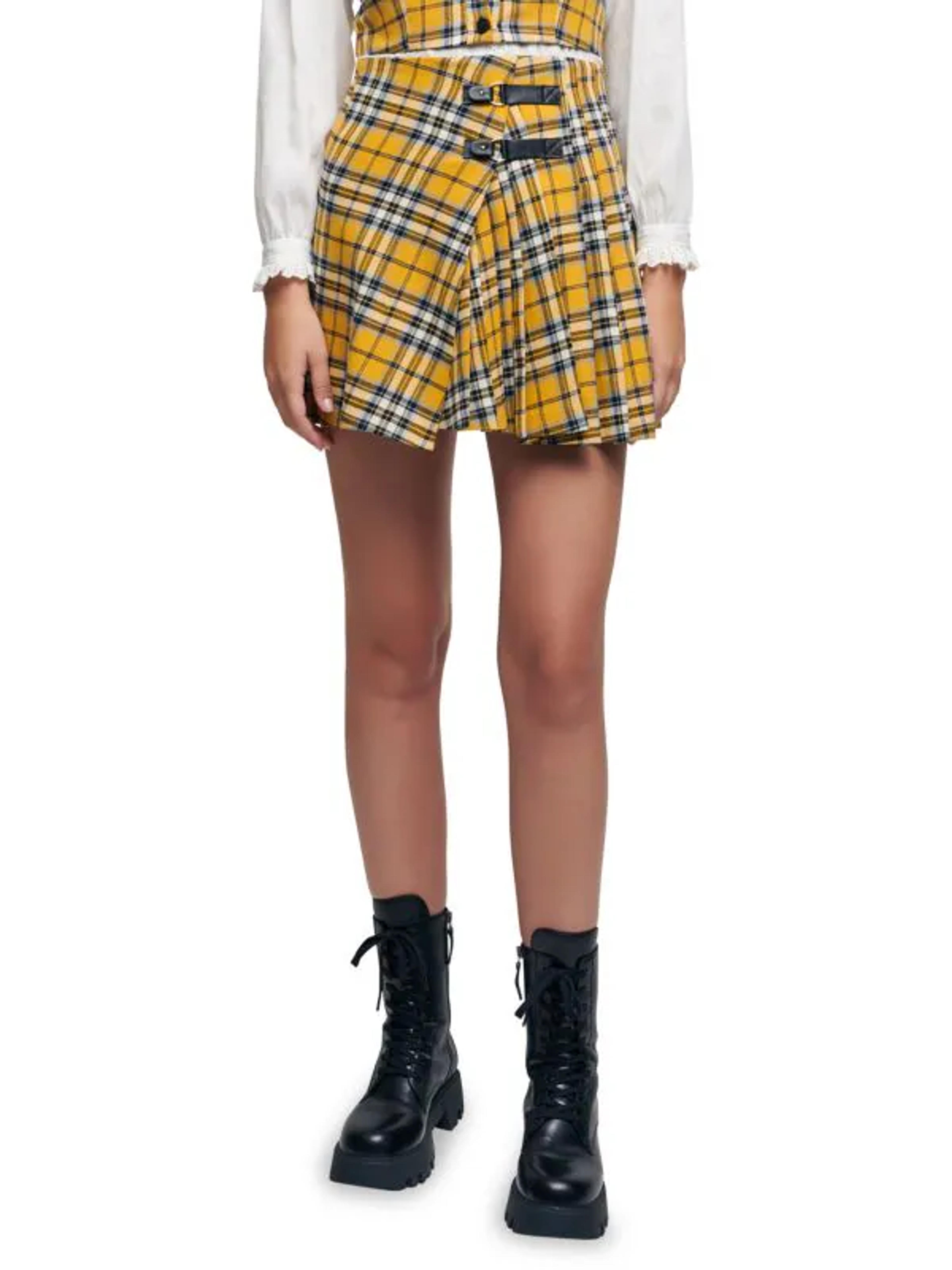 Maje Tartan Plaid Pleated Mini Skirt on SALE | Saks OFF 5TH