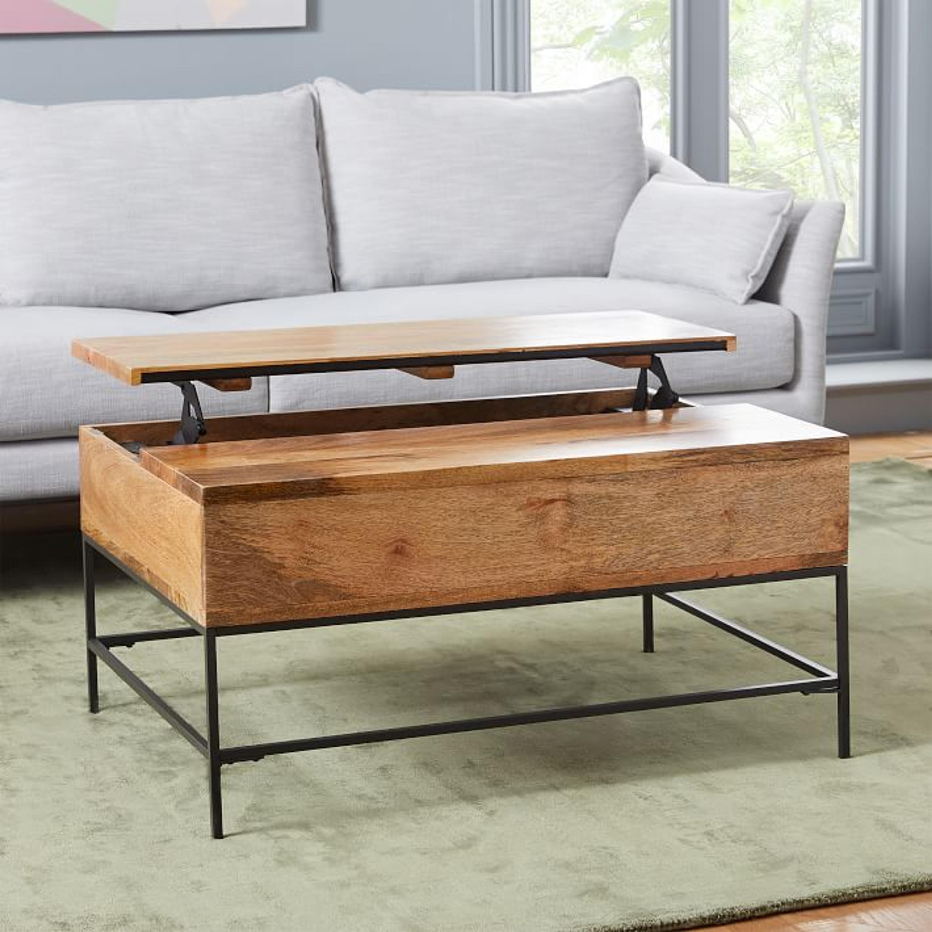 Industrial Storage Pop-Up Coffee Table | west elm United Kingdom