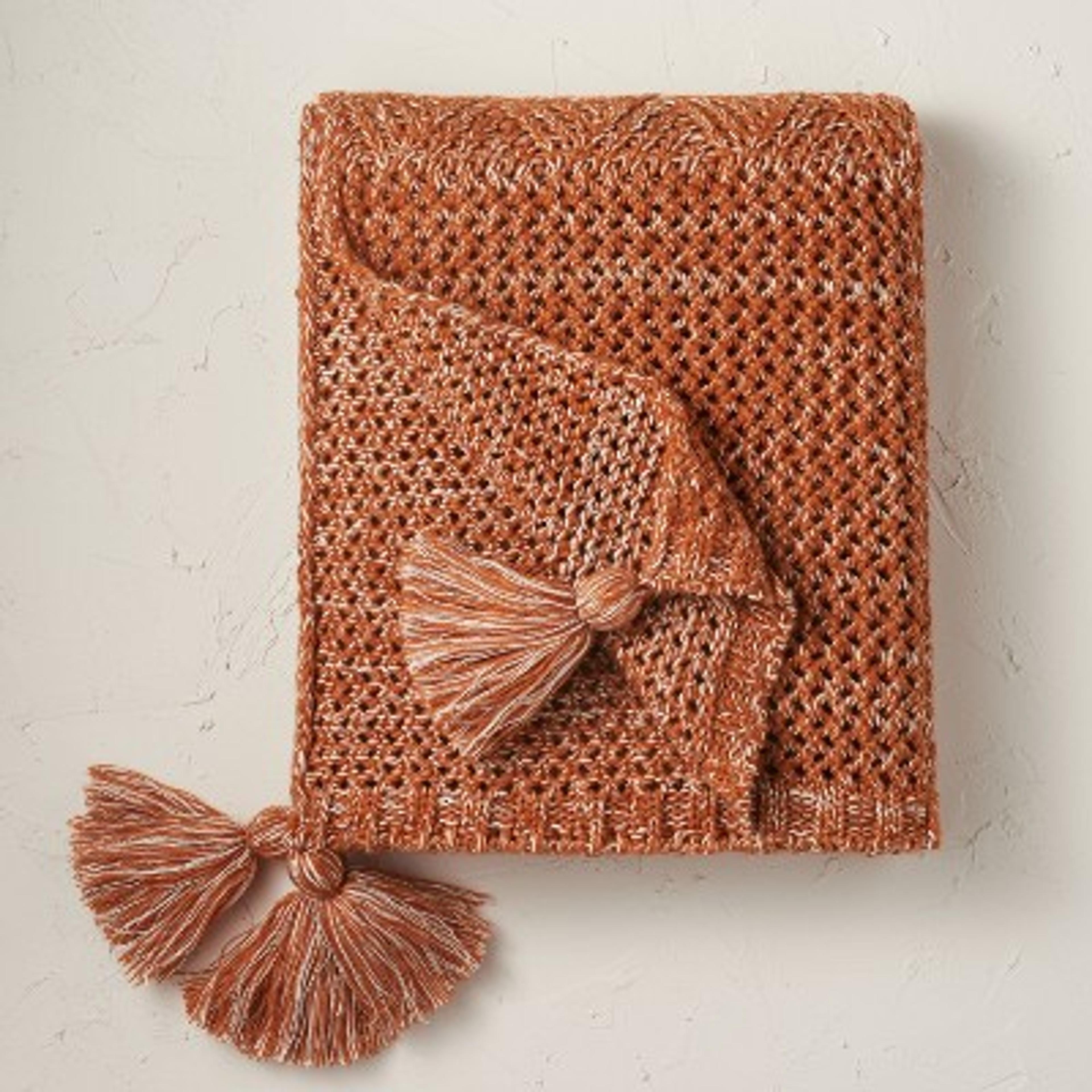 Heathered Knit Throw Blanket Rust - Opalhouse™ Designed With Jungalow™ : Target