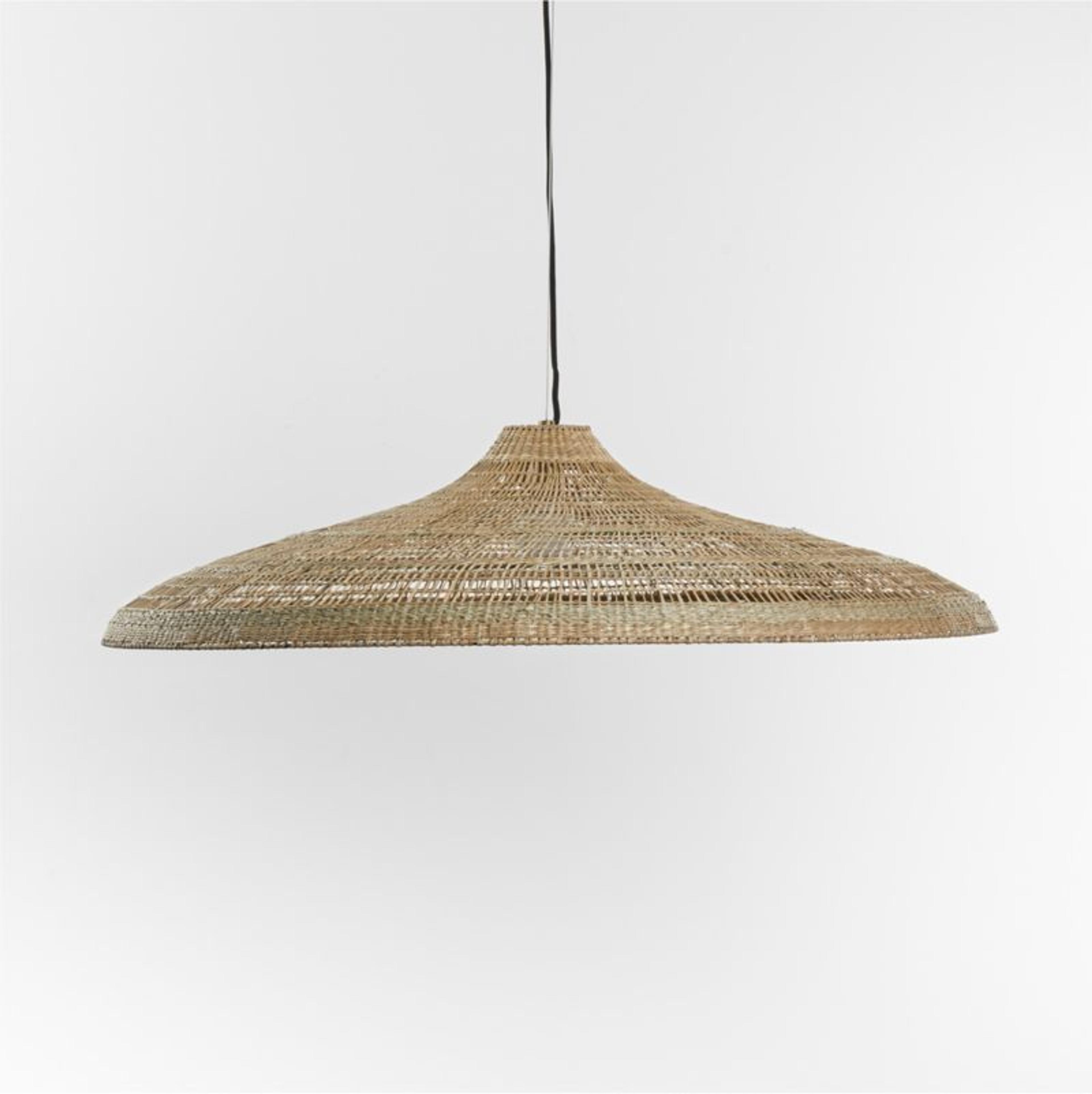 Nossa Wide Natural Woven Pendant Light + Reviews