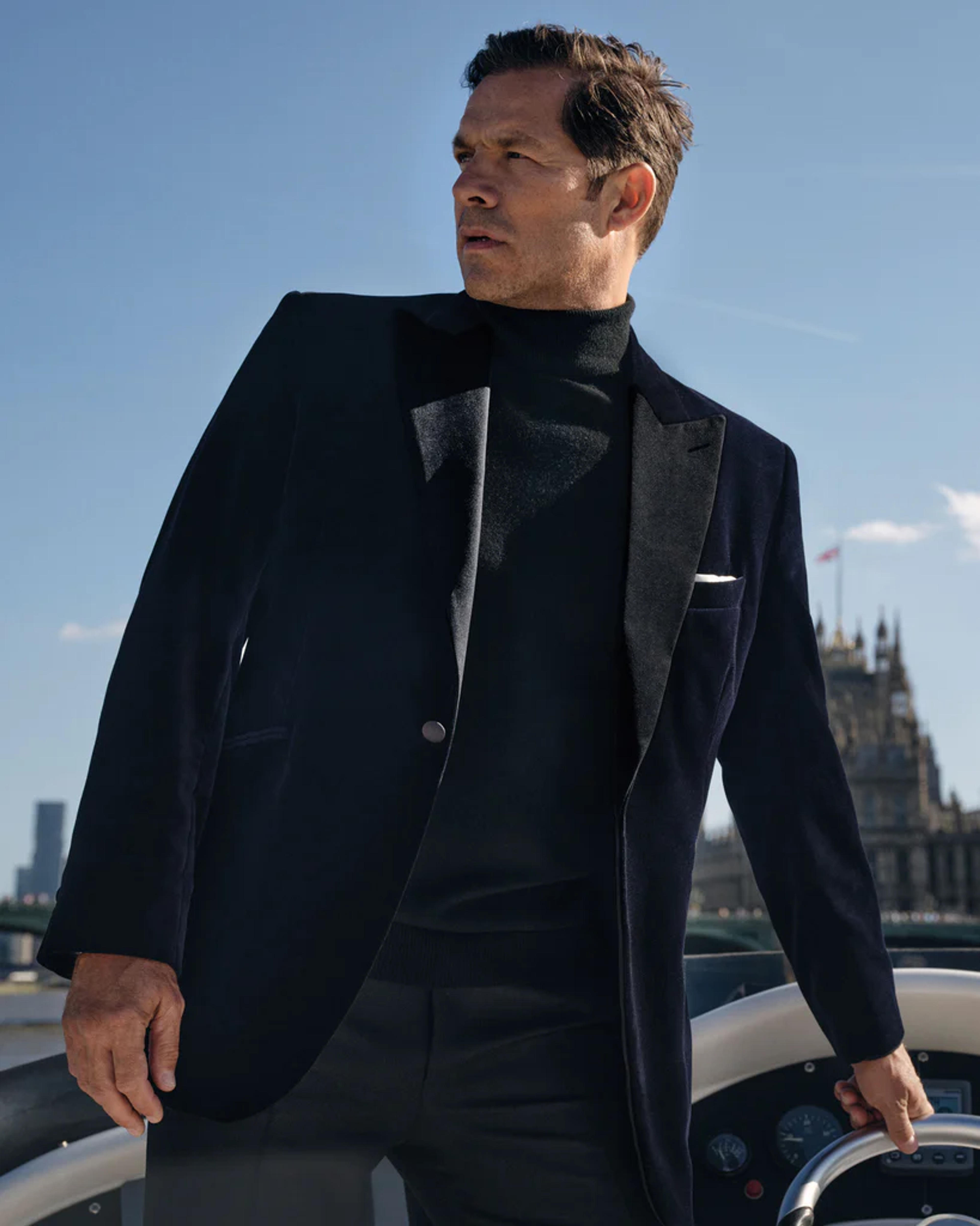 007 Woven Dinner Jacket Midnight Navy Blue | N.Peal