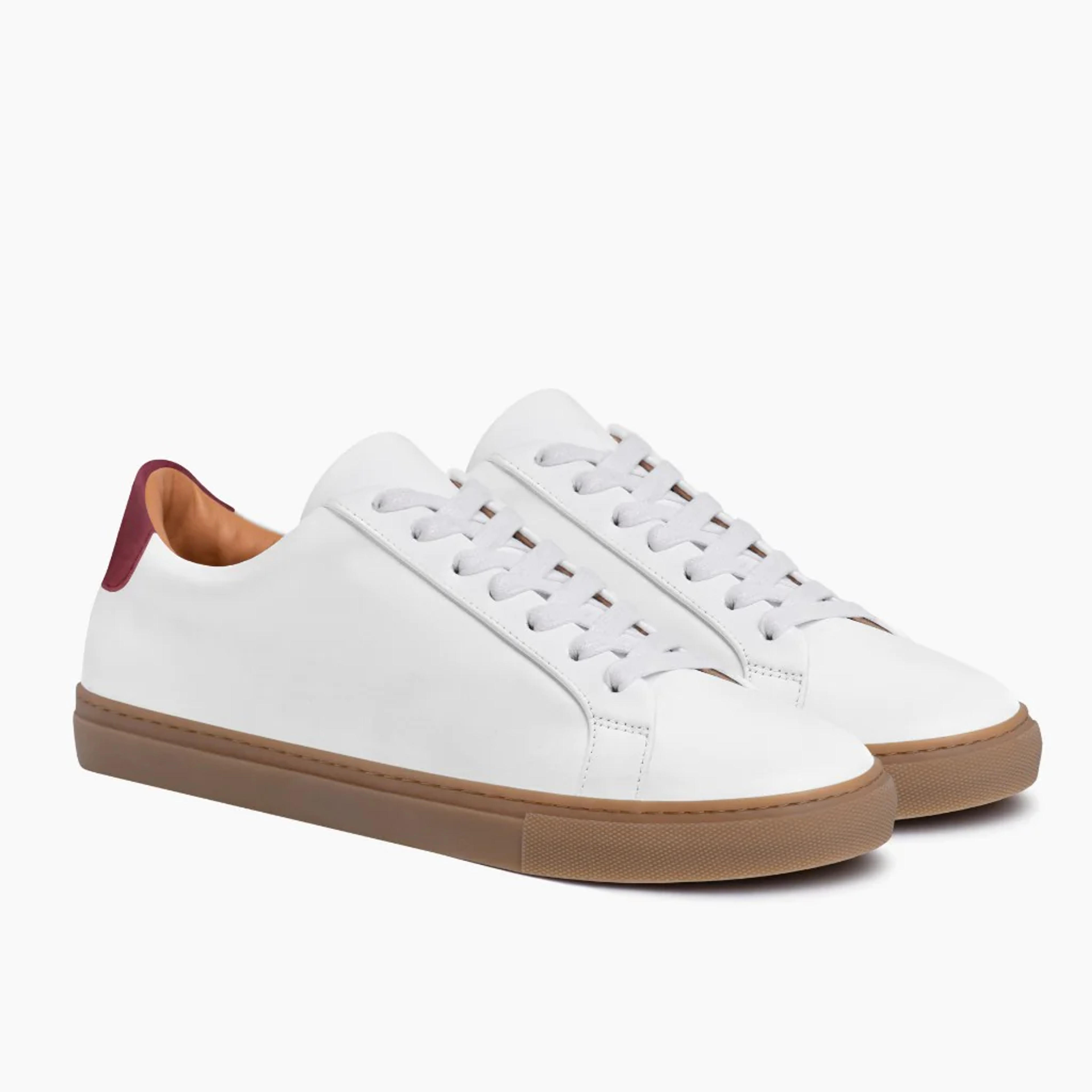 Men's Legacy Low Top In White x Burgundy Leather - Thursday