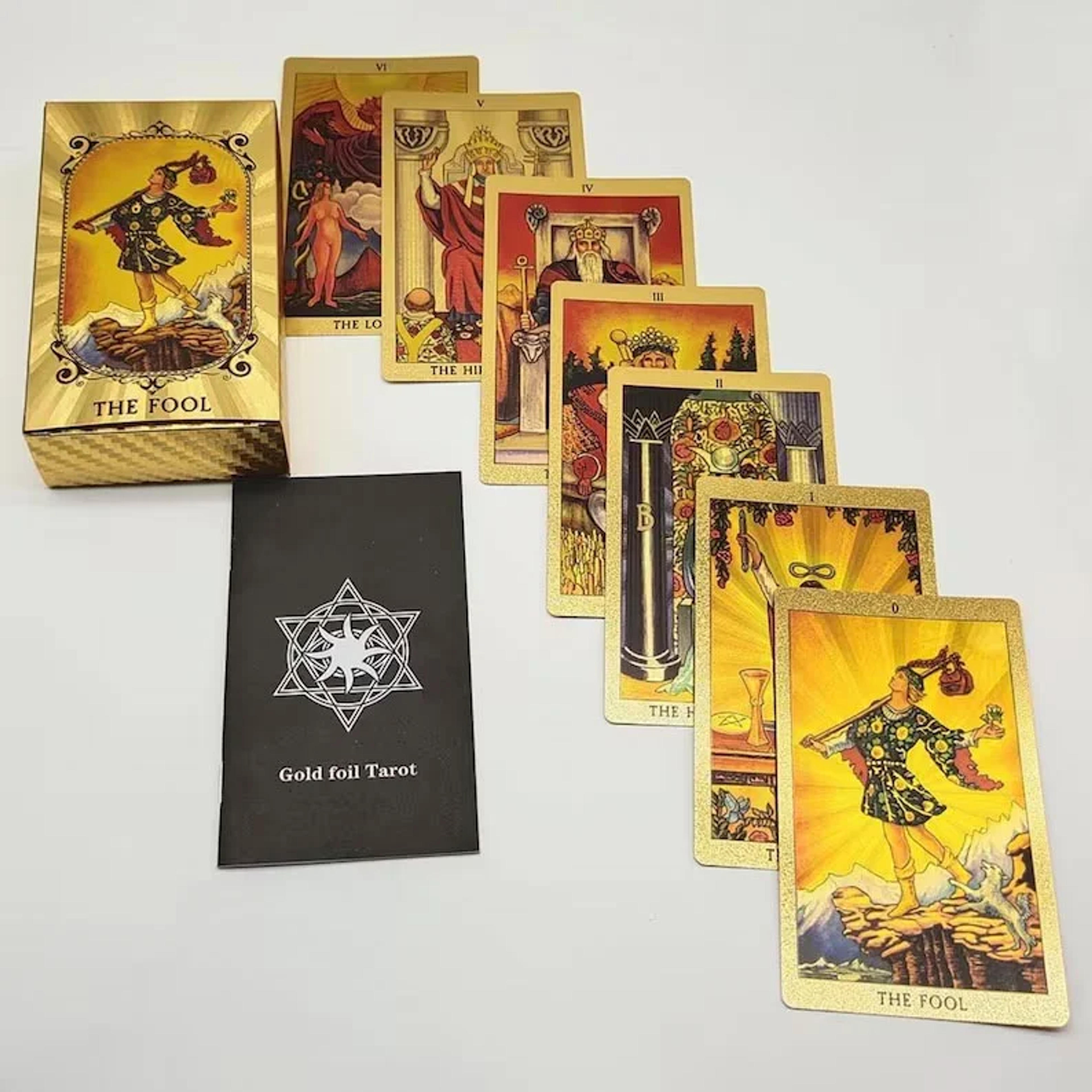 🔥Explore the Mystical World of Tarot Gold Foil Tarot (Buy 2 Free Shipping) - 🔮Gold Foil Tarot-78 Tarot Cards