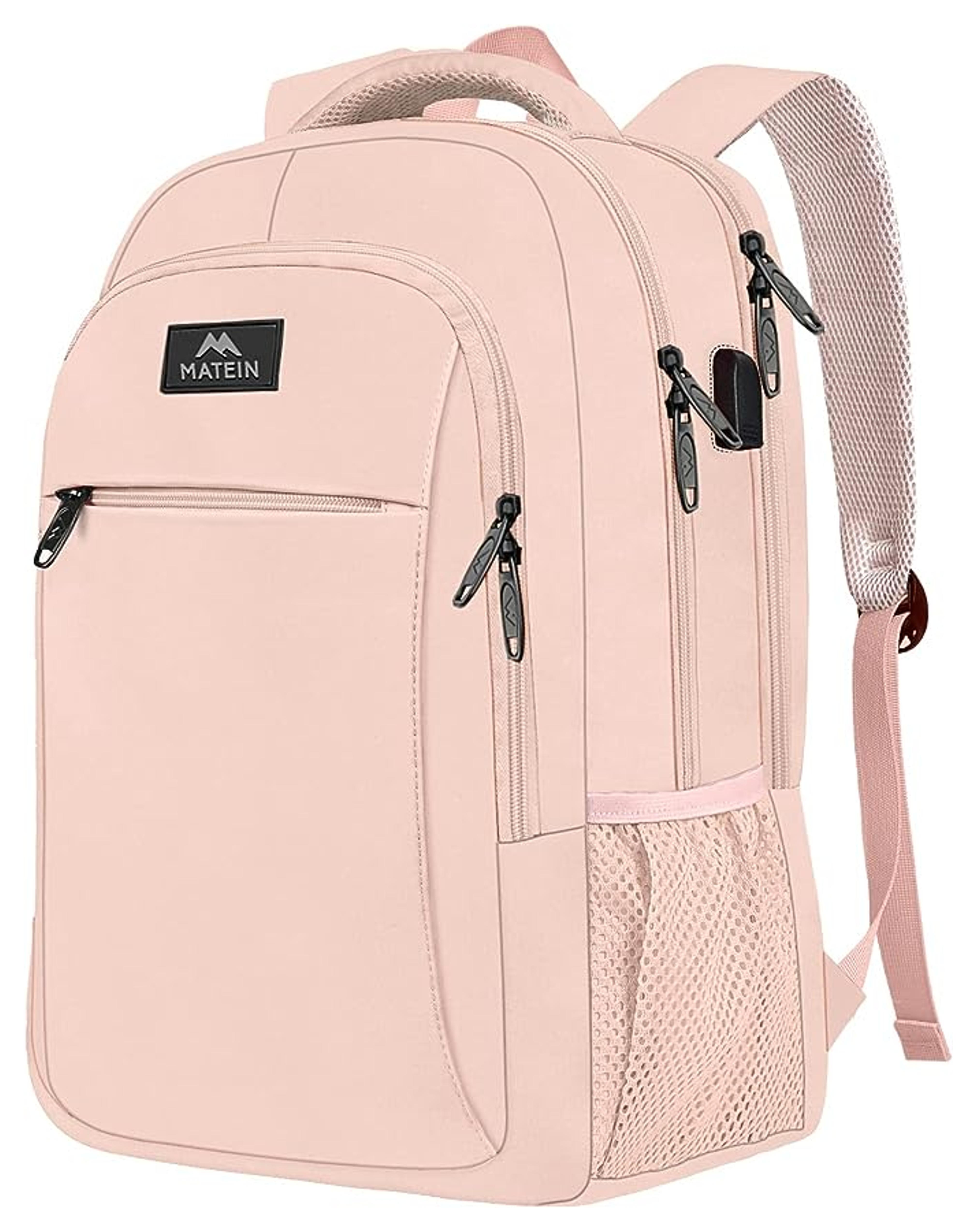 Amazon.com: MATEIN 14 Inch Laptop Backpack, Anti Theft Travel Backpack with USB Charging Port, Water Resistant Lightweight Cute Daily Backpack Computer Daypack Fits Macbook Up to 14inch for Women, Pink : Electronics