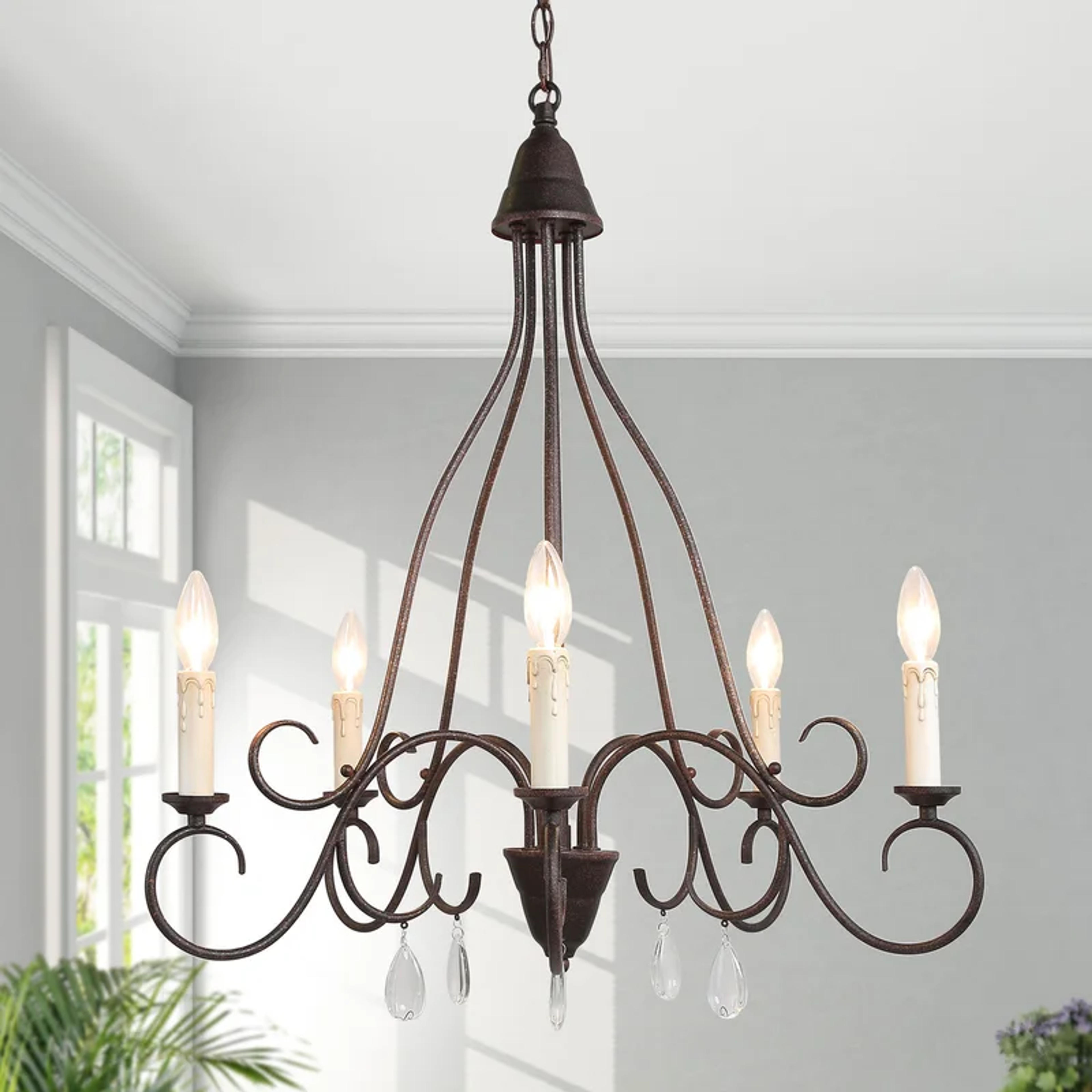 Kandy 5 - Light Candle Style Classic Chandelier