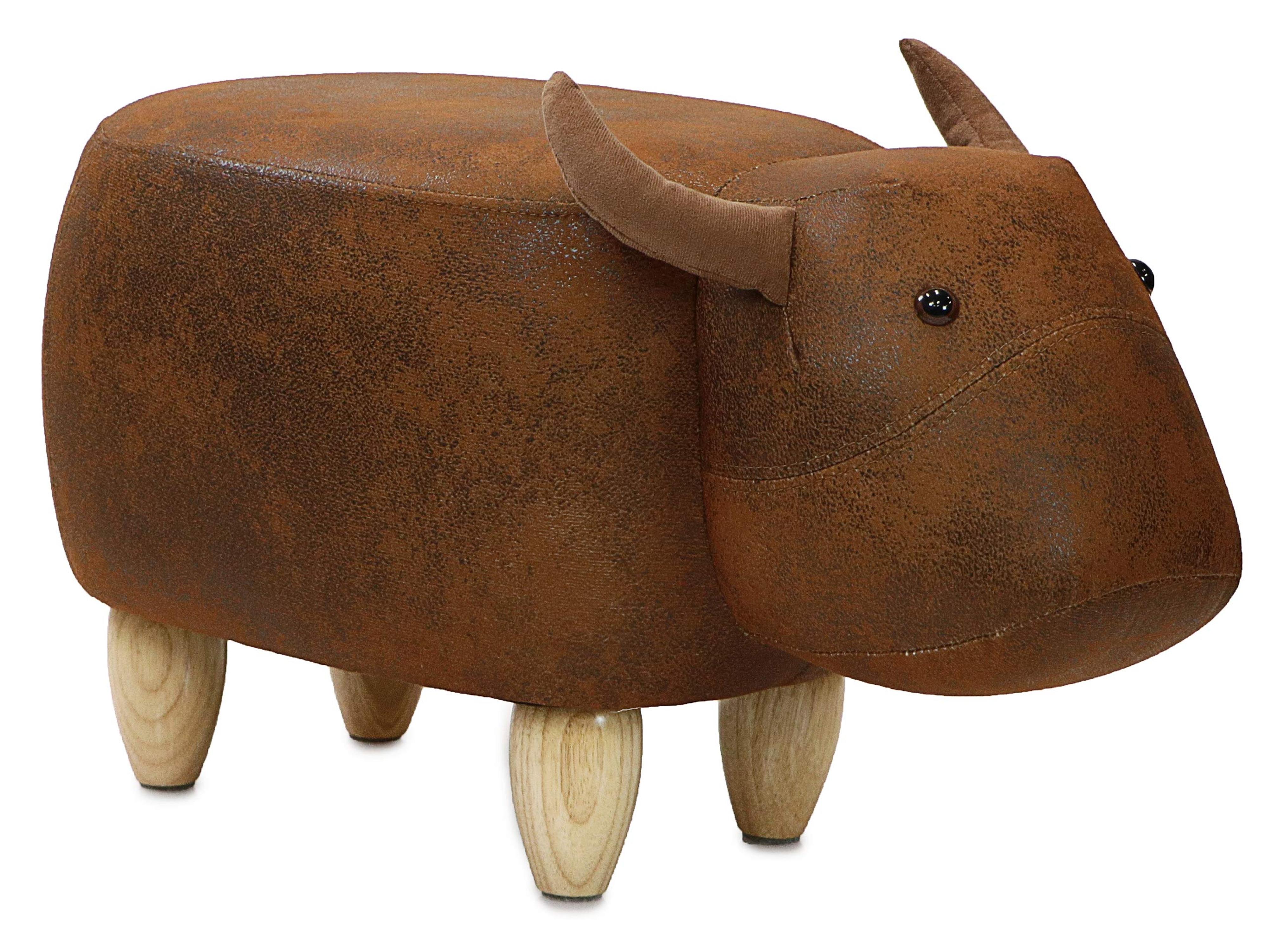 Amazon.com: Critter Sitters Brown 14" Seat Height Animal Cow-Faux Leather Look-Durable Legs-Furniture for Nursery, Bedroom, Playroom & Living Room-Décor Ottoman : Home & Kitchen