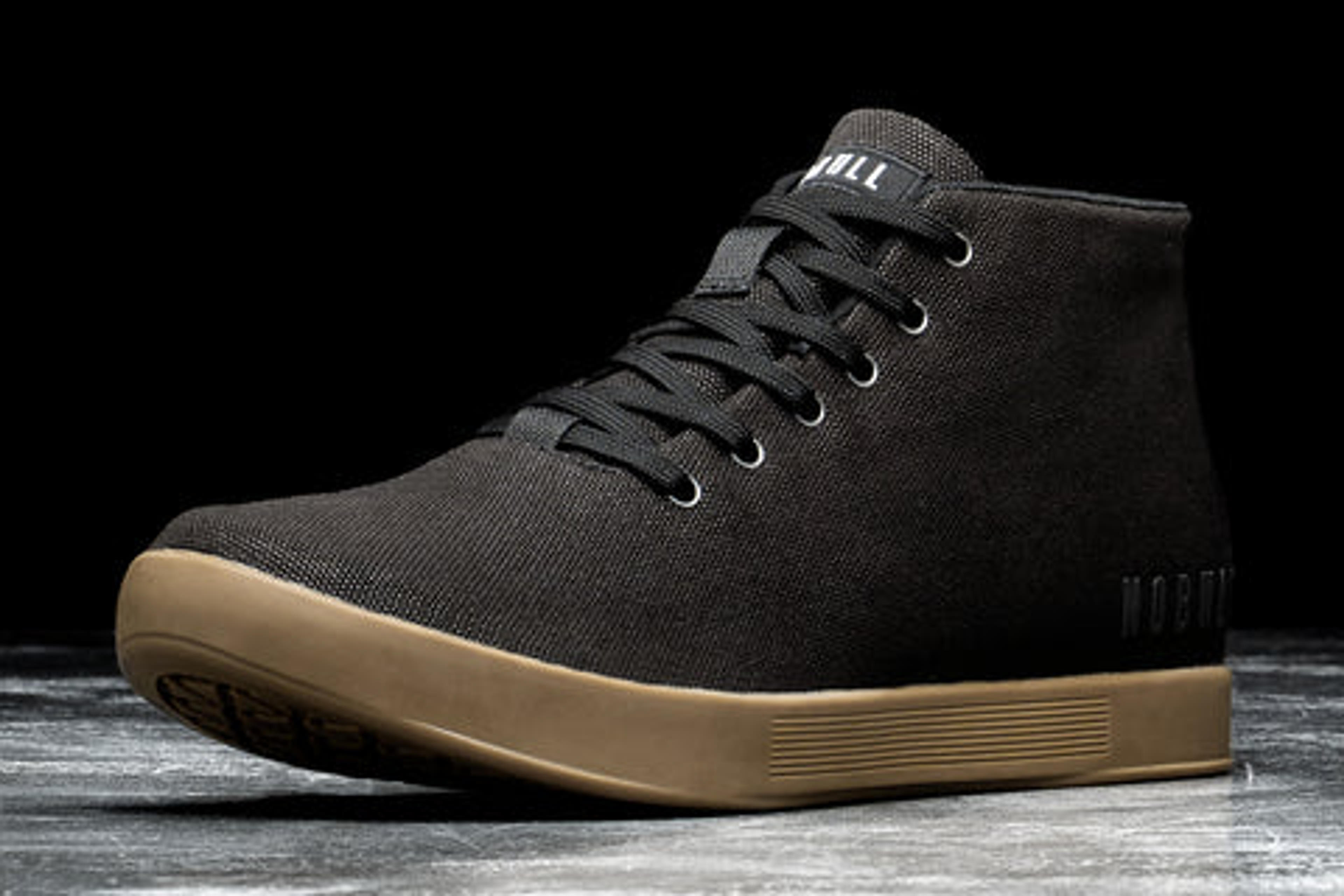 BLACK DARK GUM CANVAS MID TRAINER (MEN'S)– NOBULL