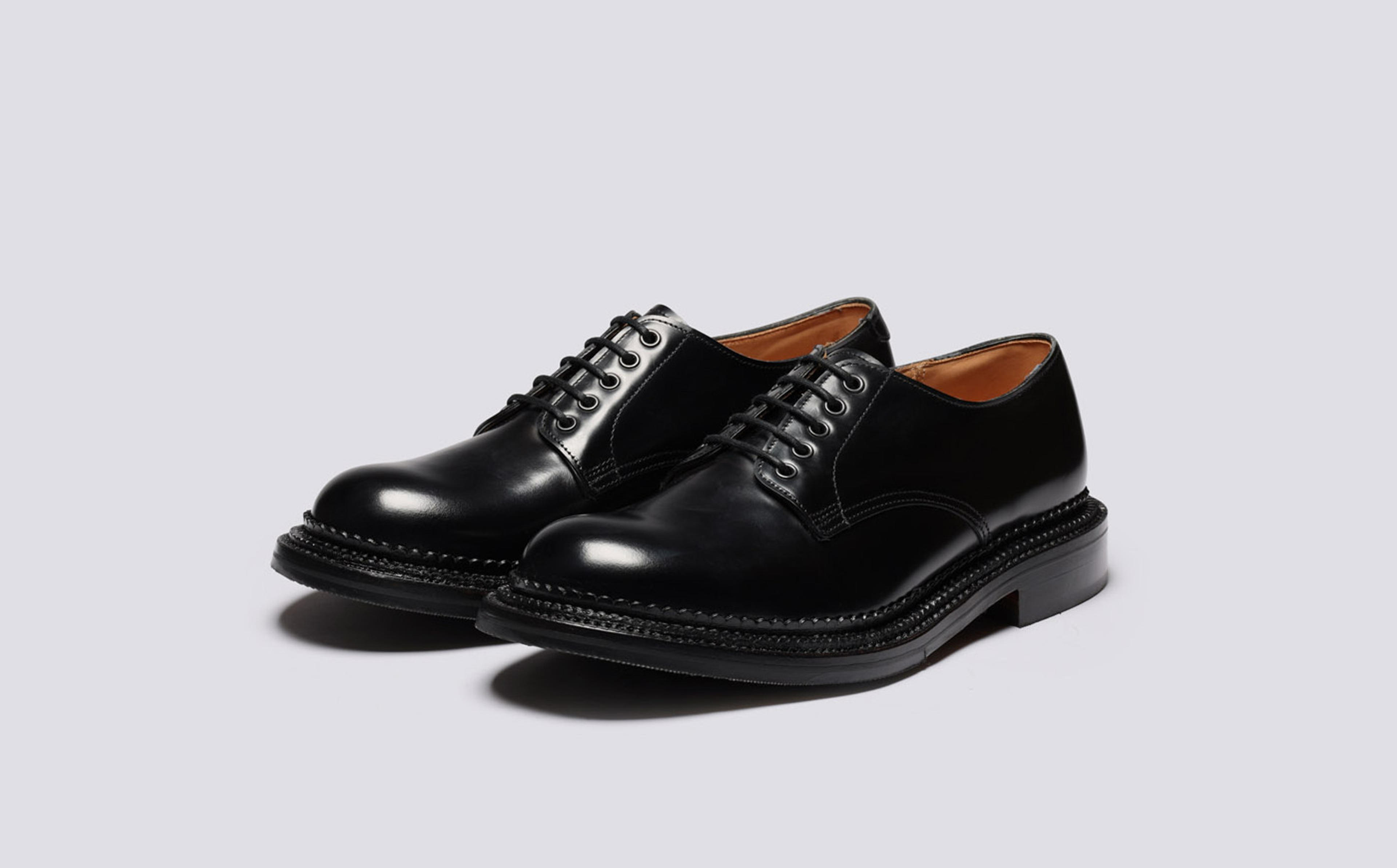 Dermot | Mens Shoes in Black Bookbinder Leather | Grenson