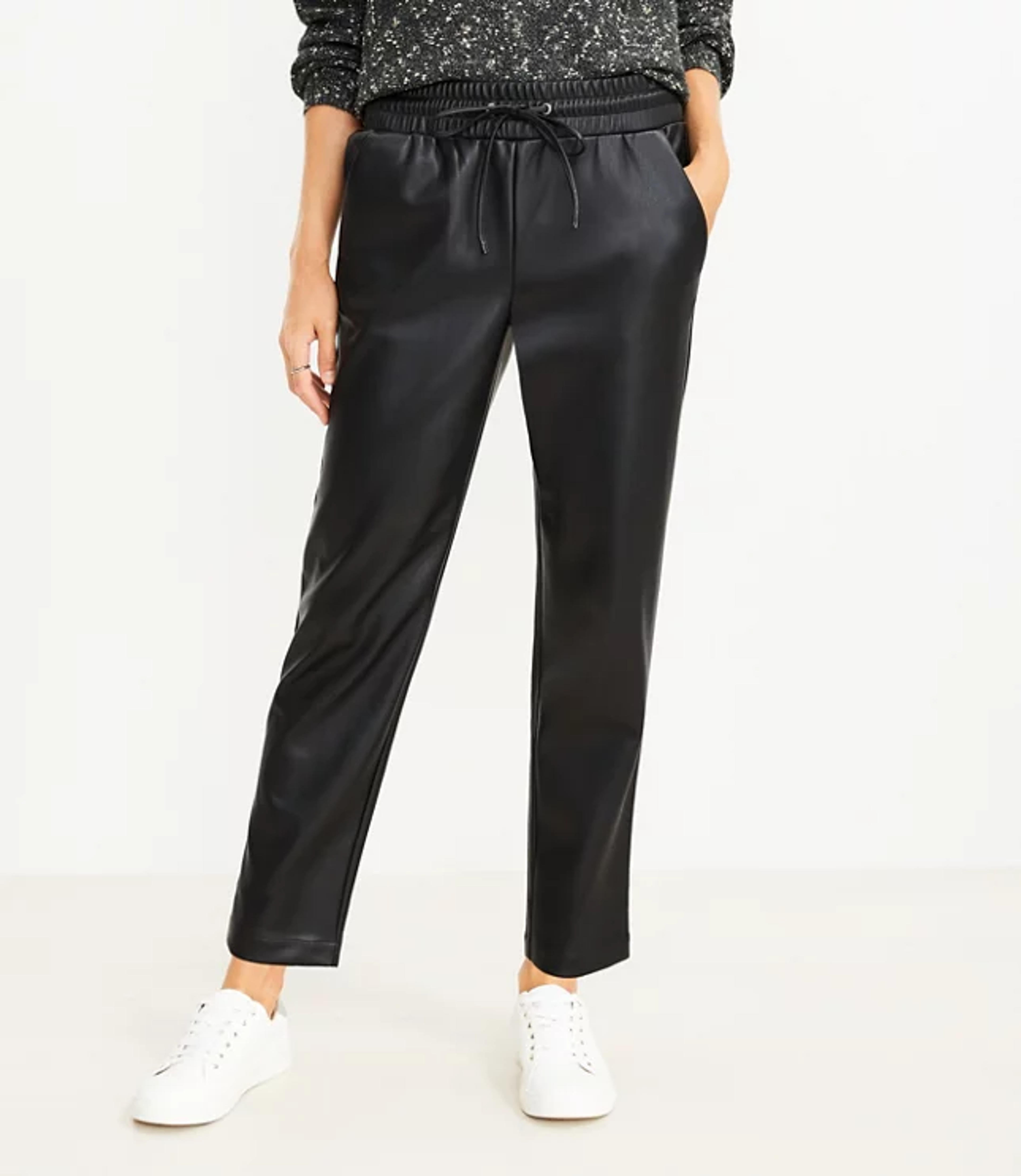 Pull On Slim Pants in Faux Leather | LOFT