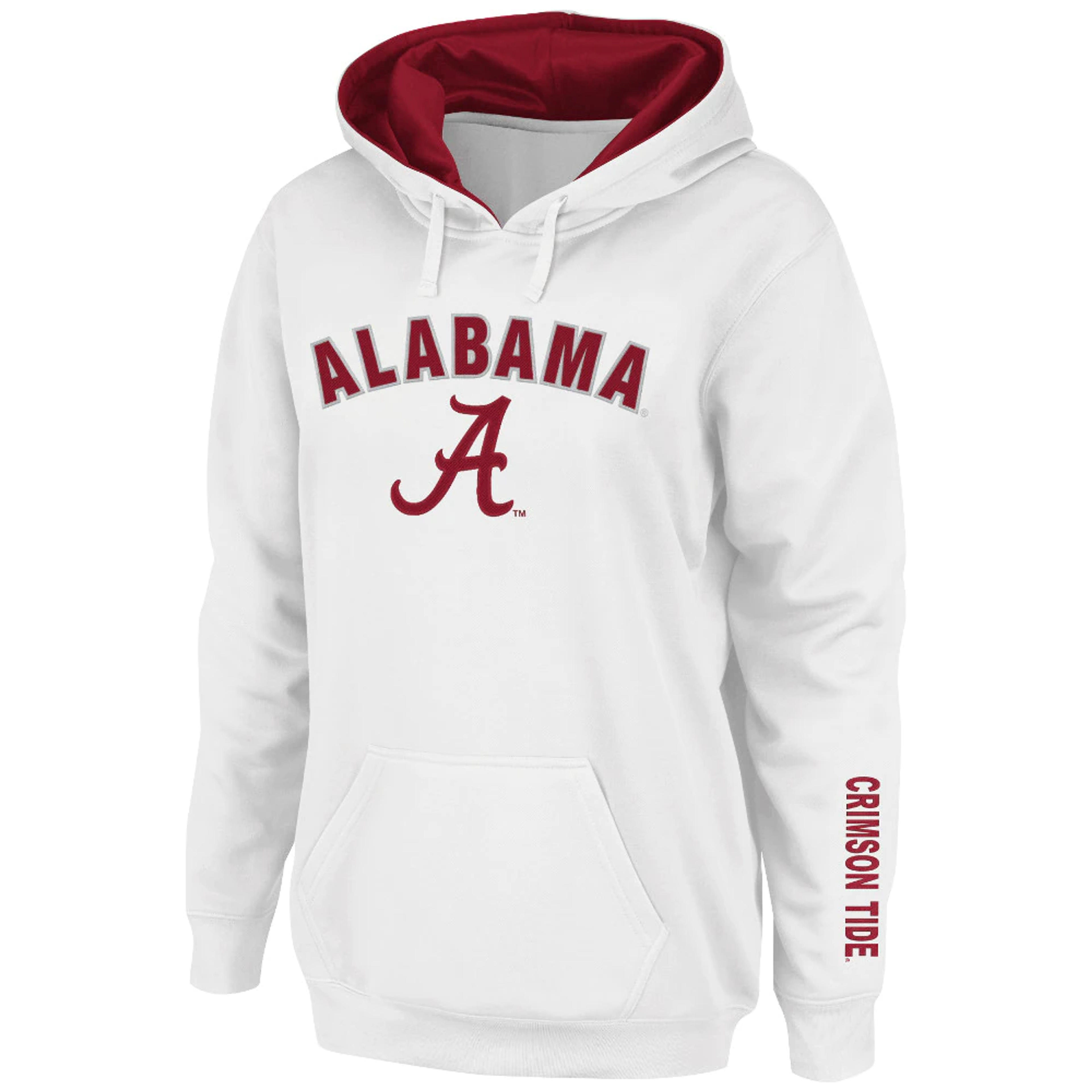 Women's White Alabama Crimson Tide Arch & Logo 1 Pullover Hoodie