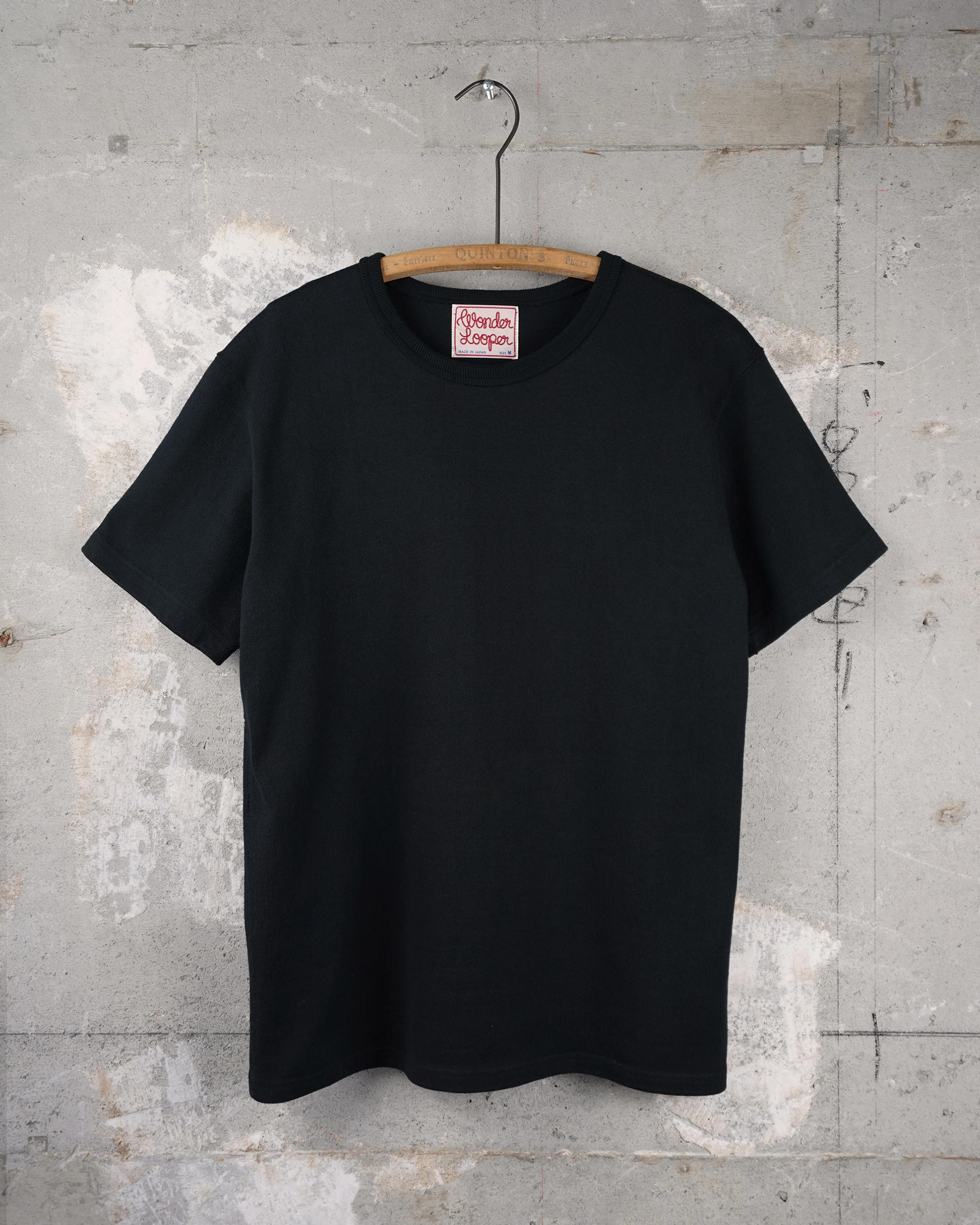 Crewneck T-shirt - Double Heavyweight - Black – Wonder Looper