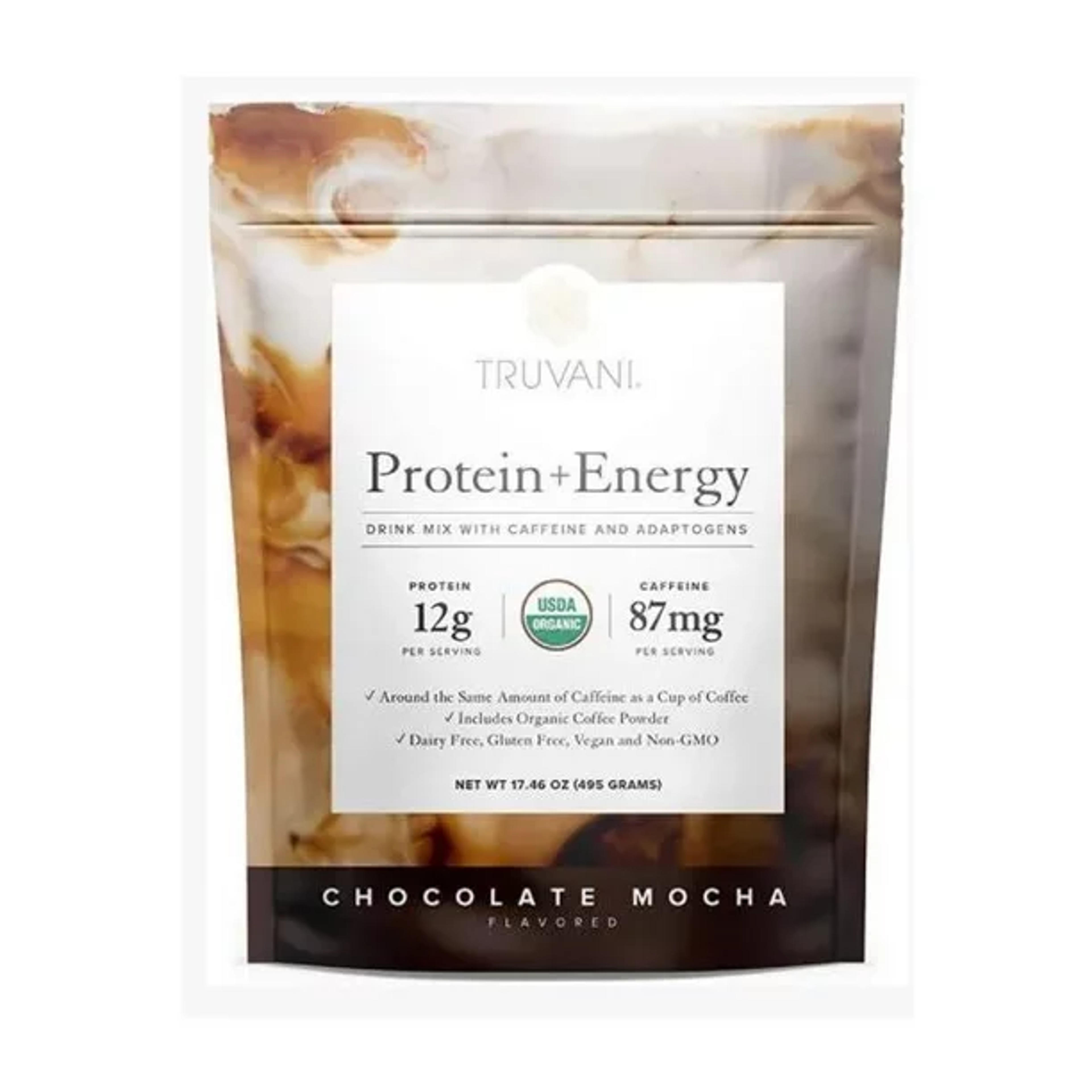 Truvani Protein + Energy Chocolate Mocha Powder, 17.46 oz - Walmart.com