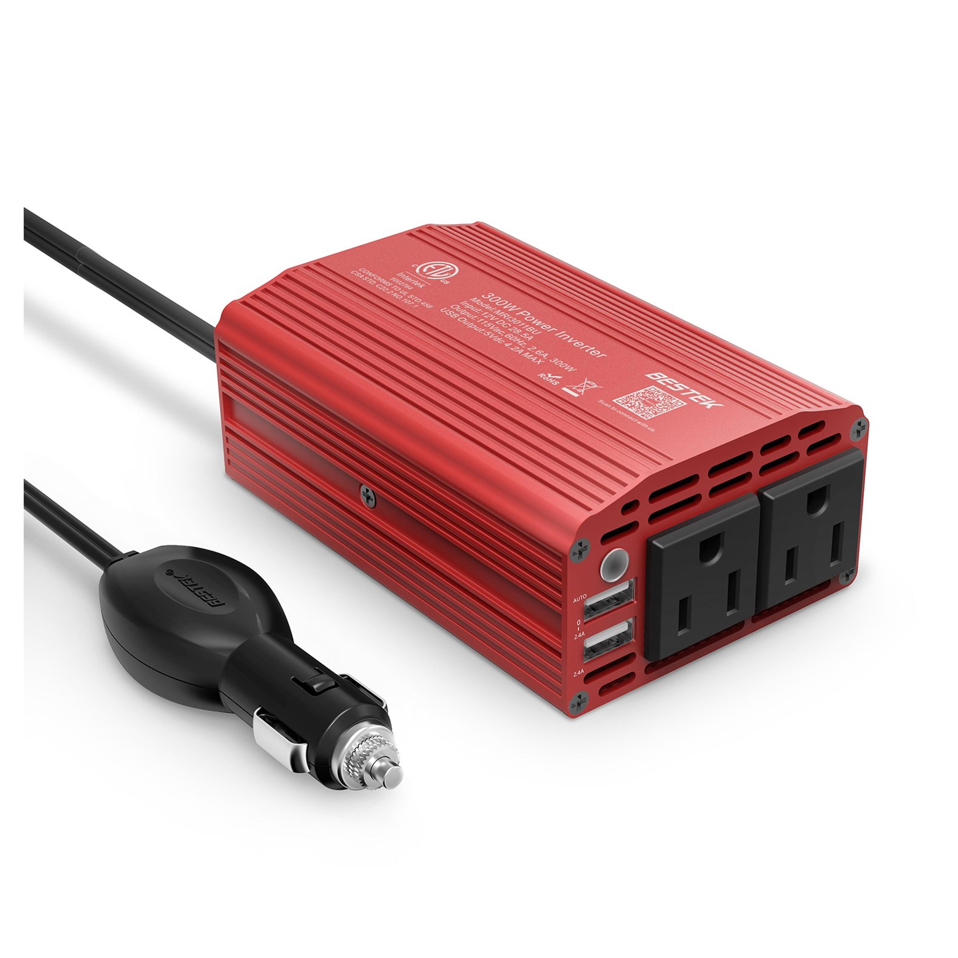 Amazon.com: BESTEK 300W Power Inverter DC 12V to 110V AC Car Inverter with 4.2A Dual USB Car Adapter : Automotive