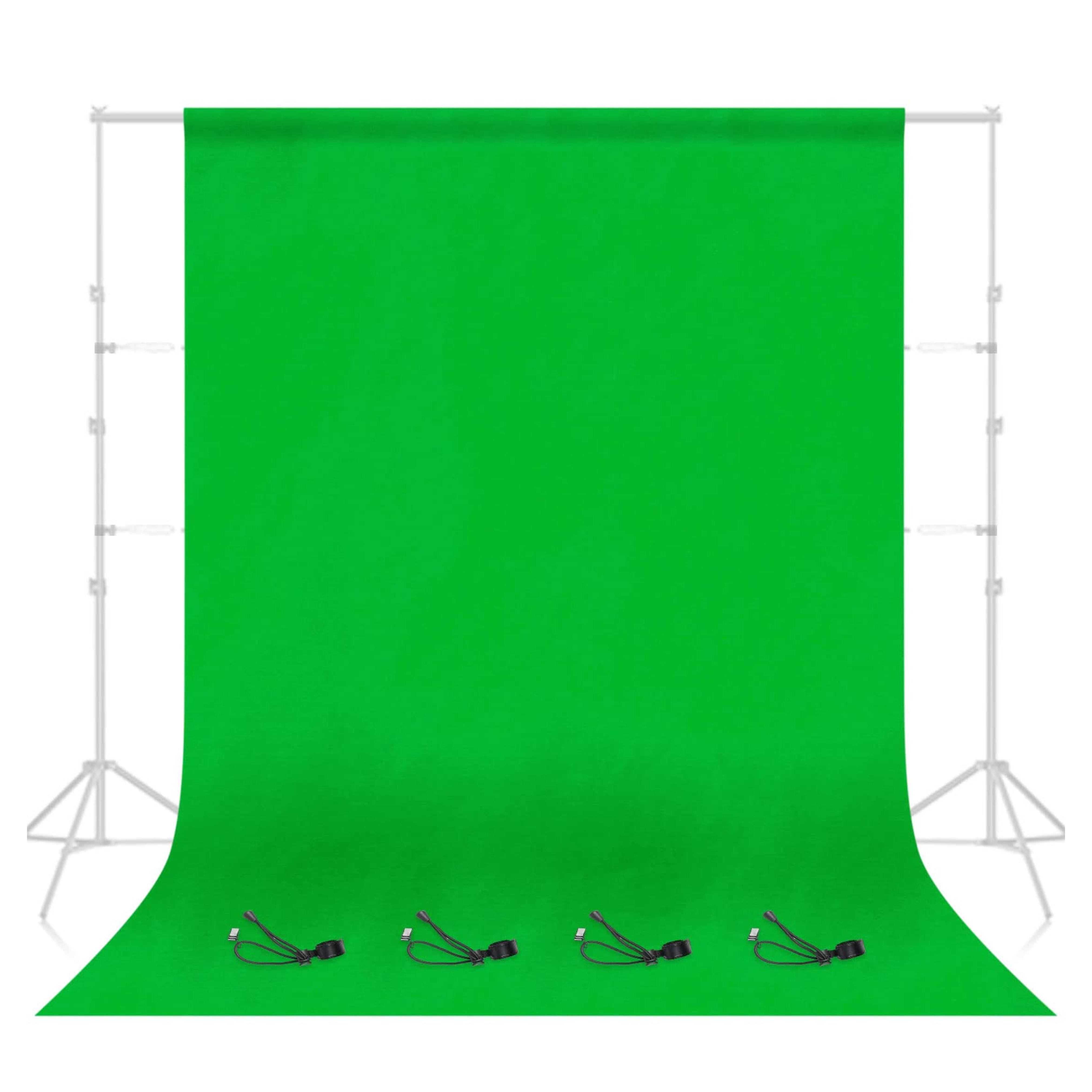 EMART Green Screen Backdrop, Photography Greenscreen Background for Streaming Zoom, Small Photo Muslin Green Chromakey Cloth Fabric Curtain with 4 Backdrop Clip