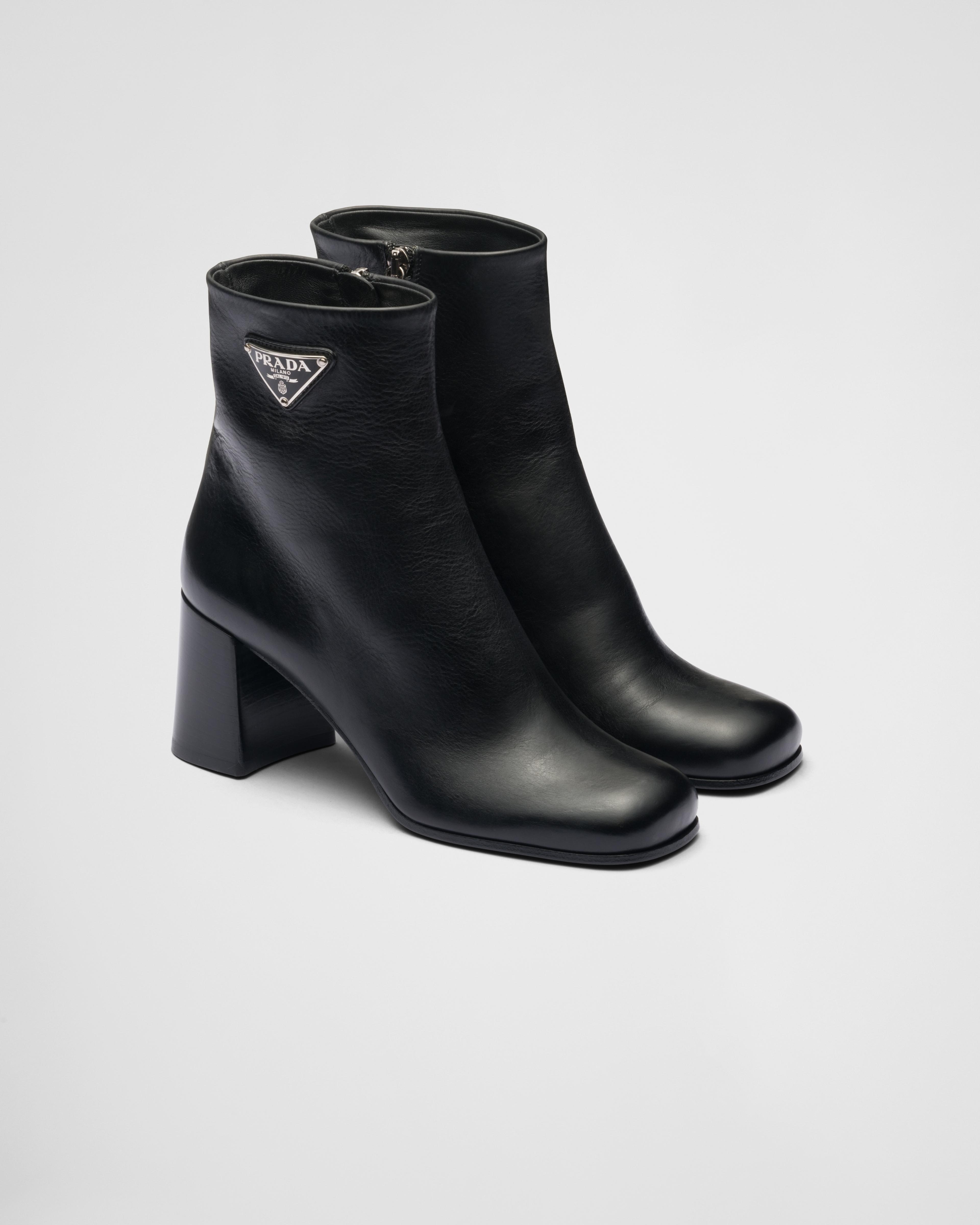 Black Leather Booties | PRADA