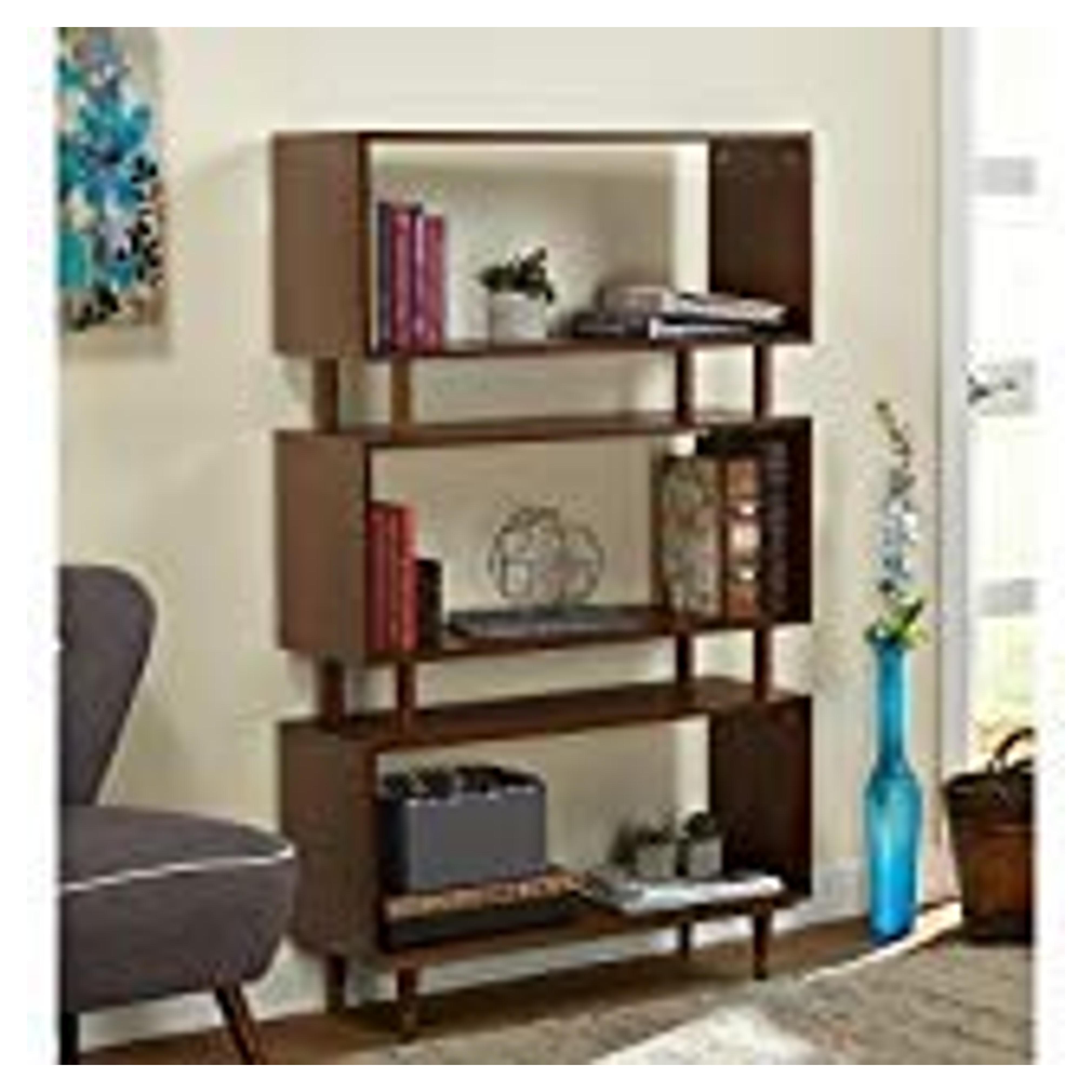 Bookshelves Margo Mid Century, (Walnut Brown)