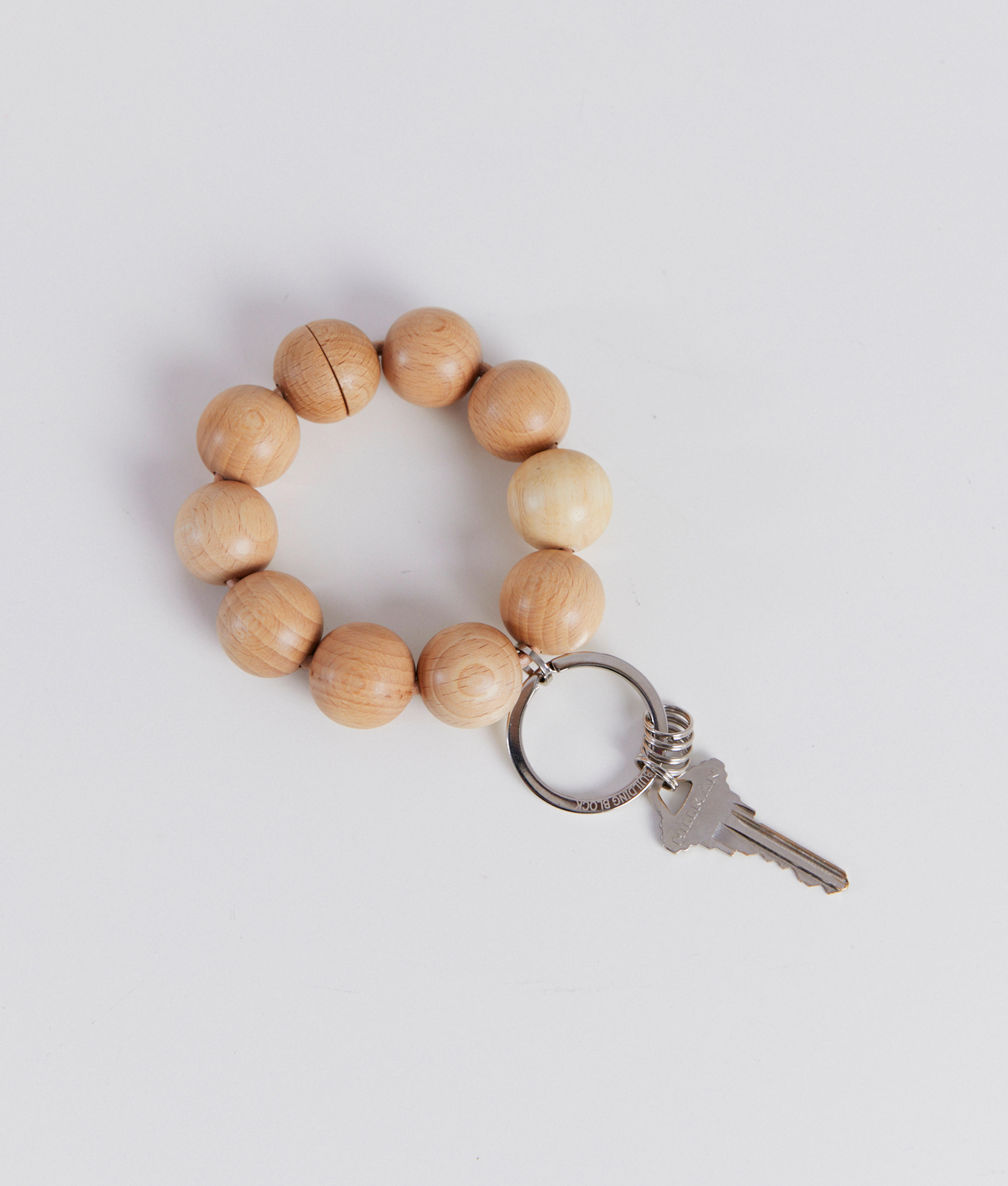 Wood Ball Keychain