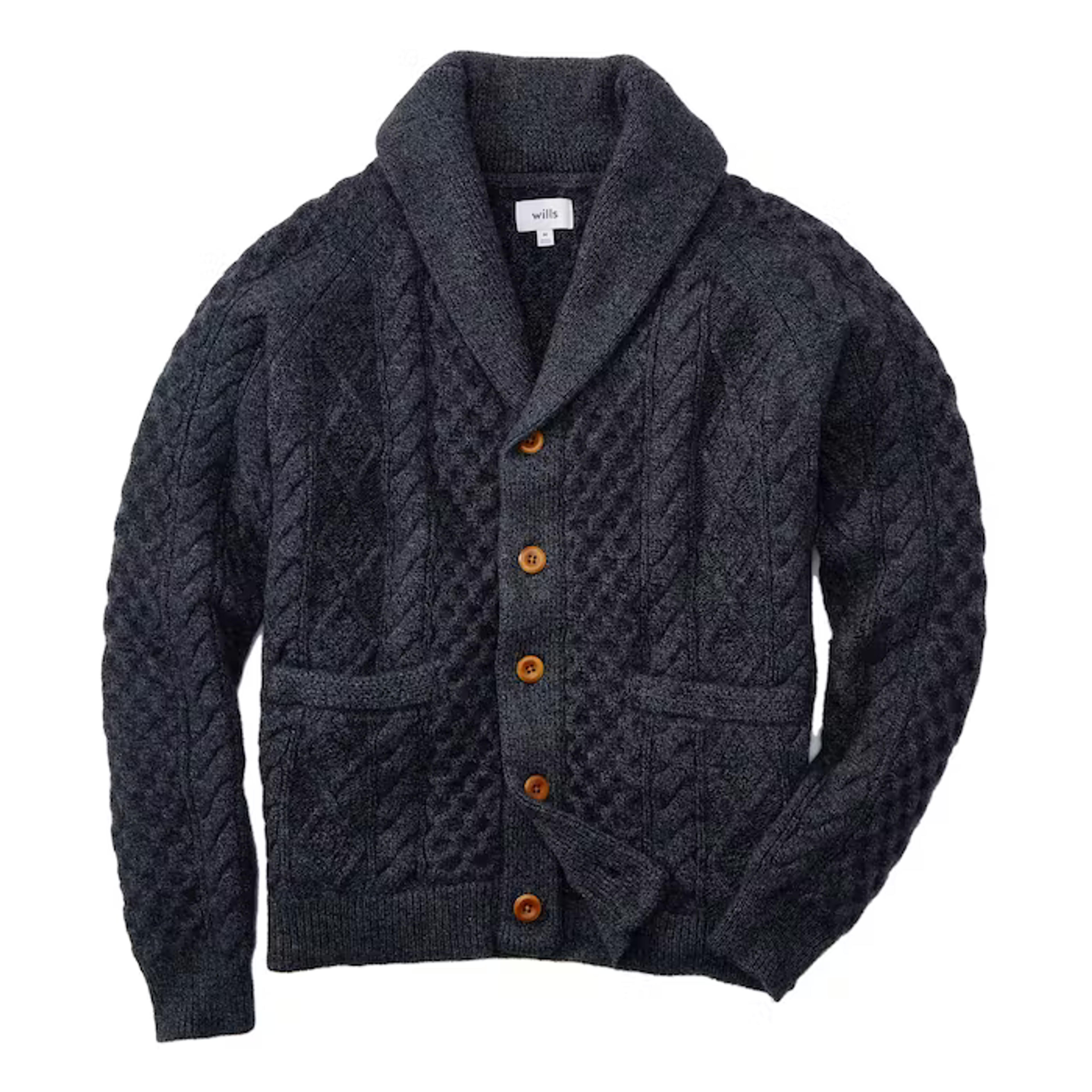 Wills Aran Cable Cardigan Sweater - Navy | Cardigan Sweaters | Huckberry