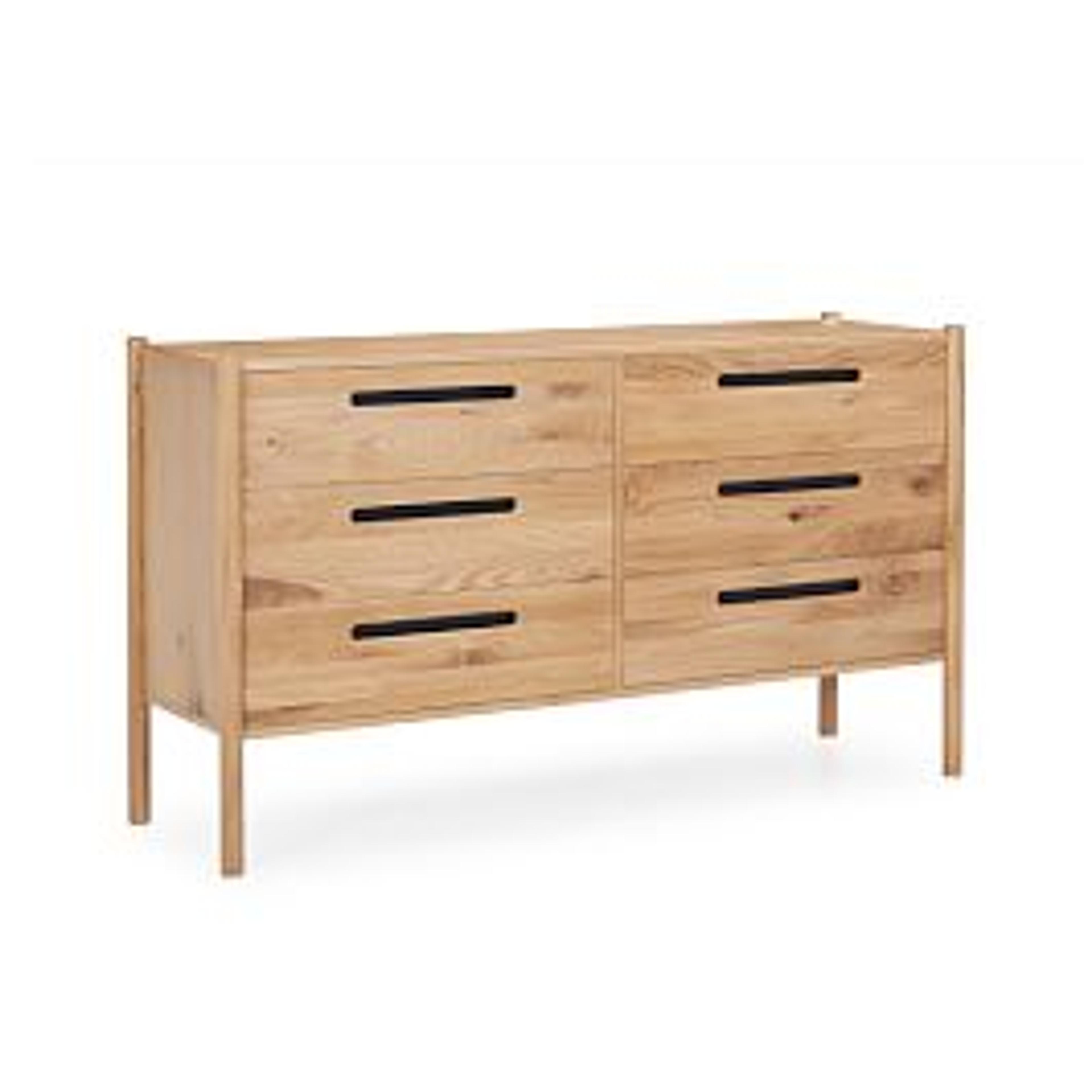 Hilma (56.5") Dresser , 6 Drawers, Oak,