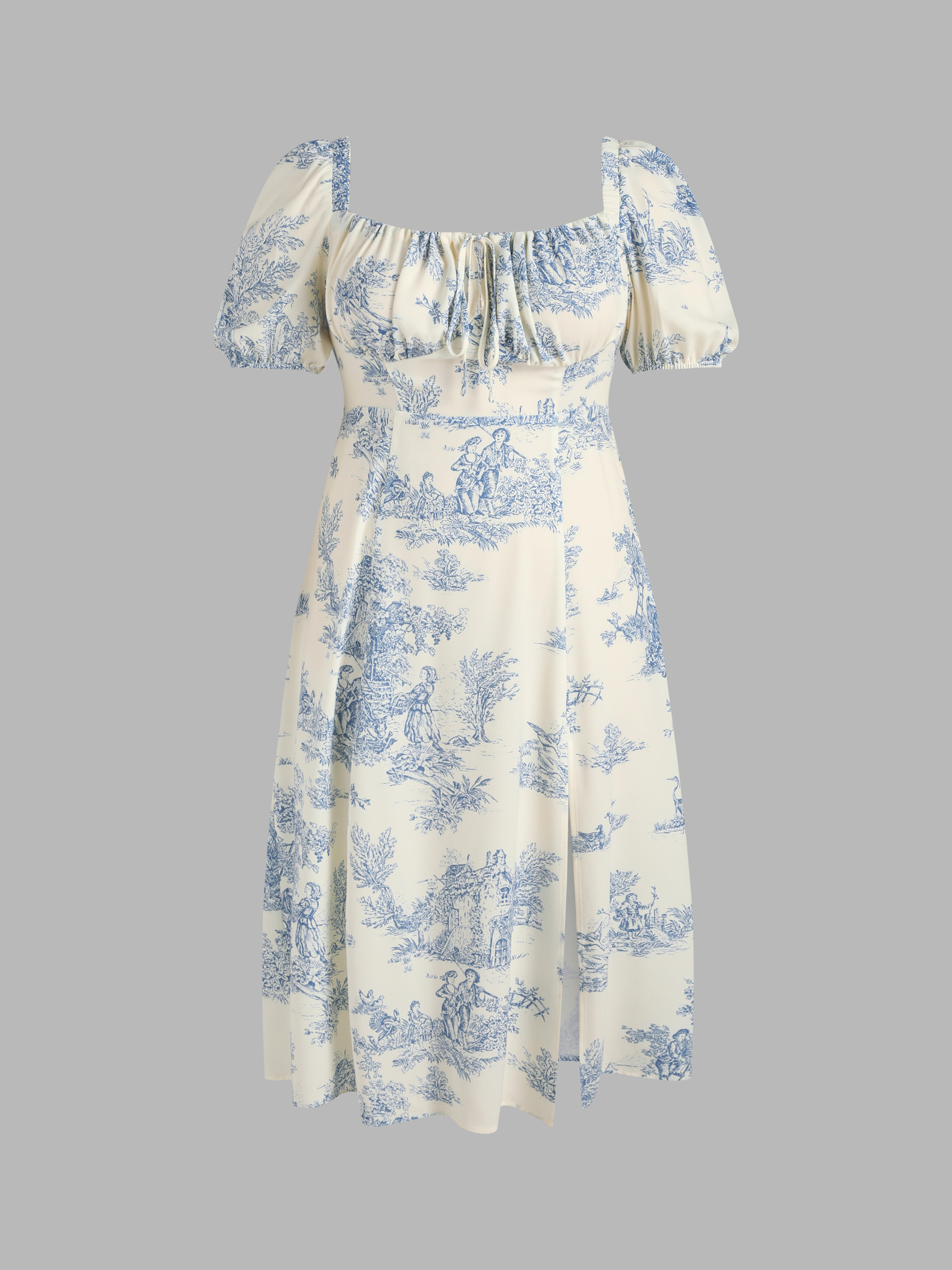 Curve & Plus Toile de Jouy Midi Dress - Cider