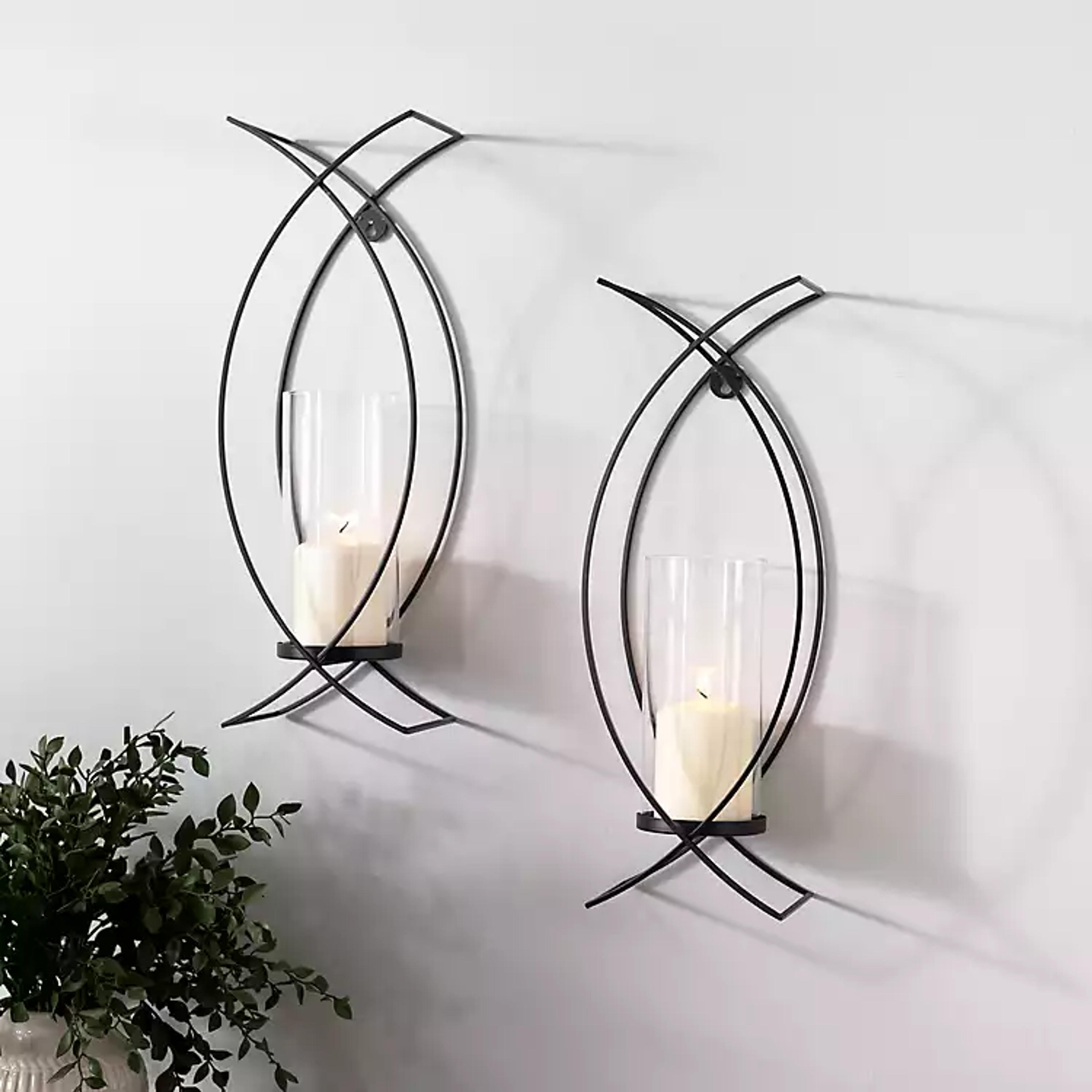 Black Metal Crisscross Sconces, Set of 2 | Kirklands Home