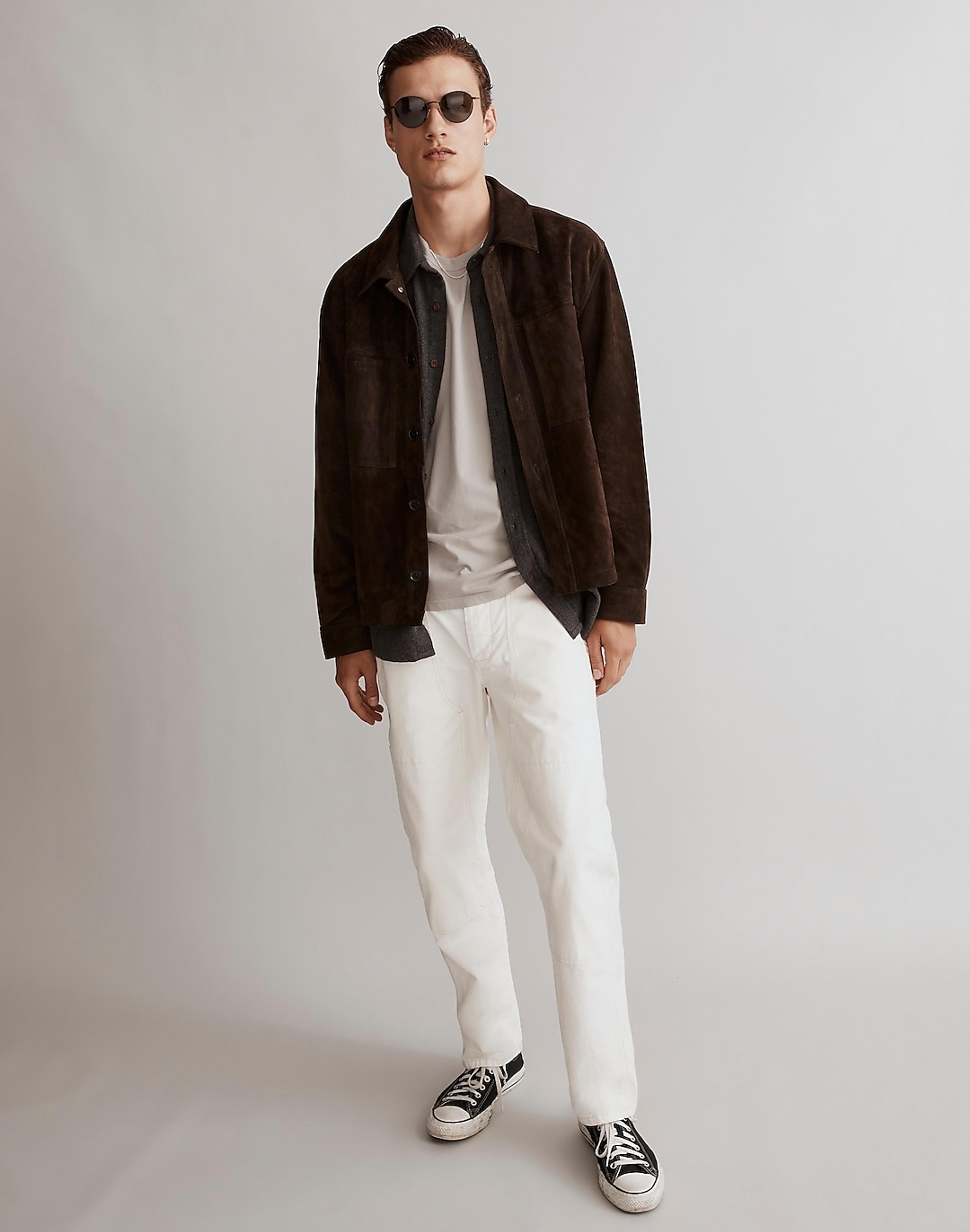 Suede Leather Boxy Shirt-Jacket