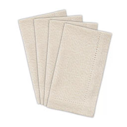 Bee & Willow™ Solid Hemstitch Napkins in White/Gold (Set of 4)