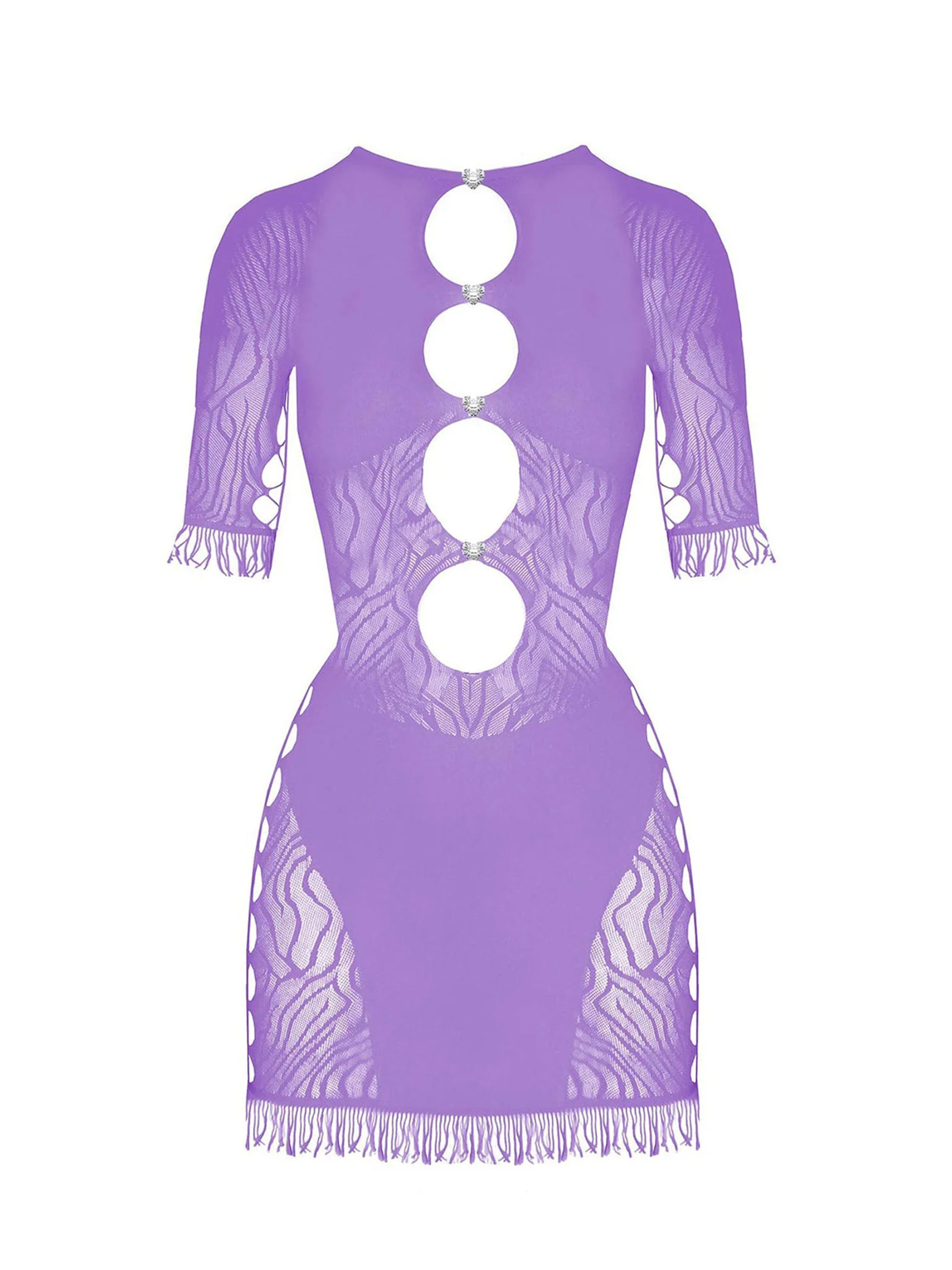 Miranda Cut-Out Bodycon Mini Dress Lilac Purple | POSTER GIRL