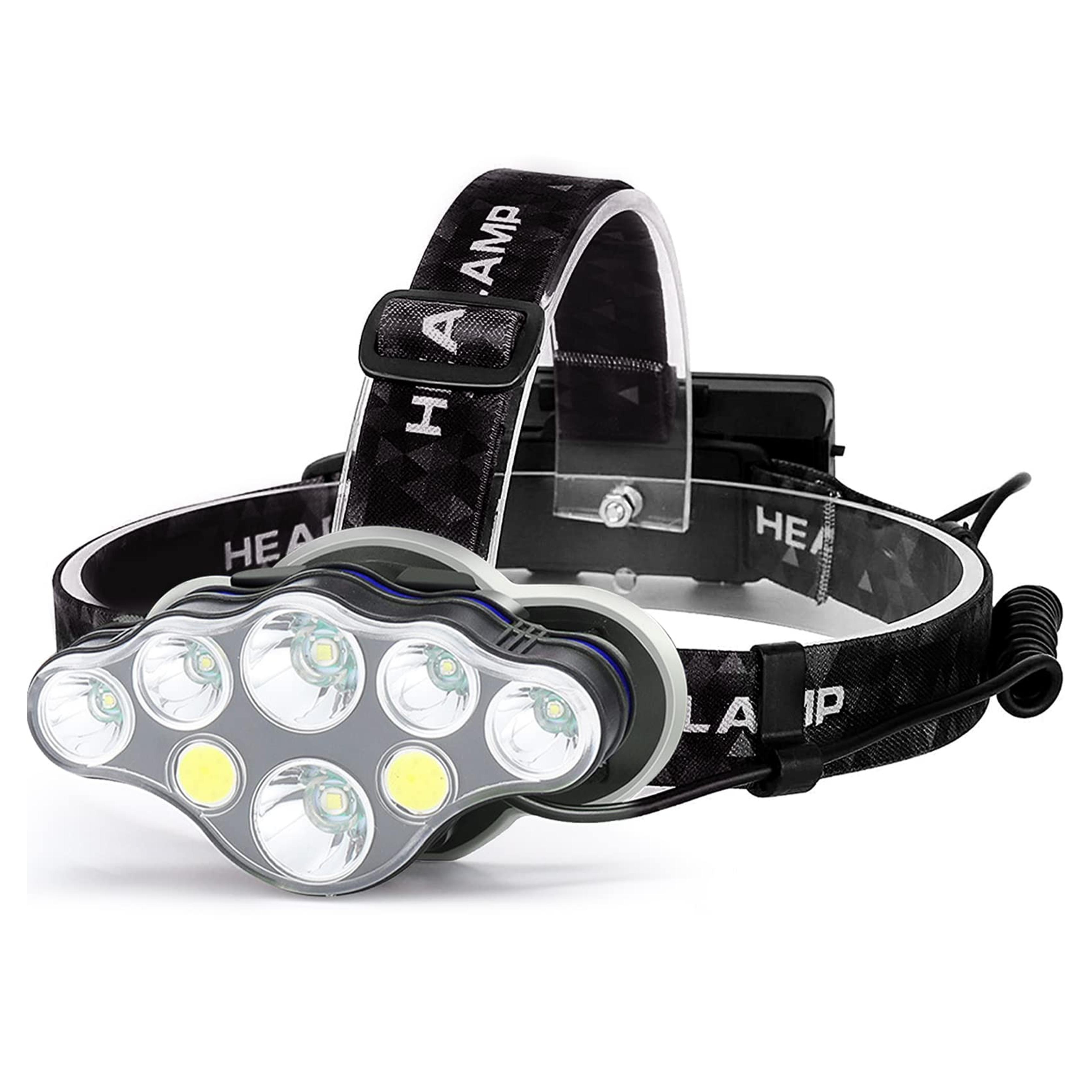 Victoper Rechargeable Headlamp, 8 LED 18000 High Lumen Bright Head Lamp with Red Light, Lightweight USB Head Light, 8 Mode Waterproof Head Flashlight for Outdoor Running Hunting Camping Gear, Black