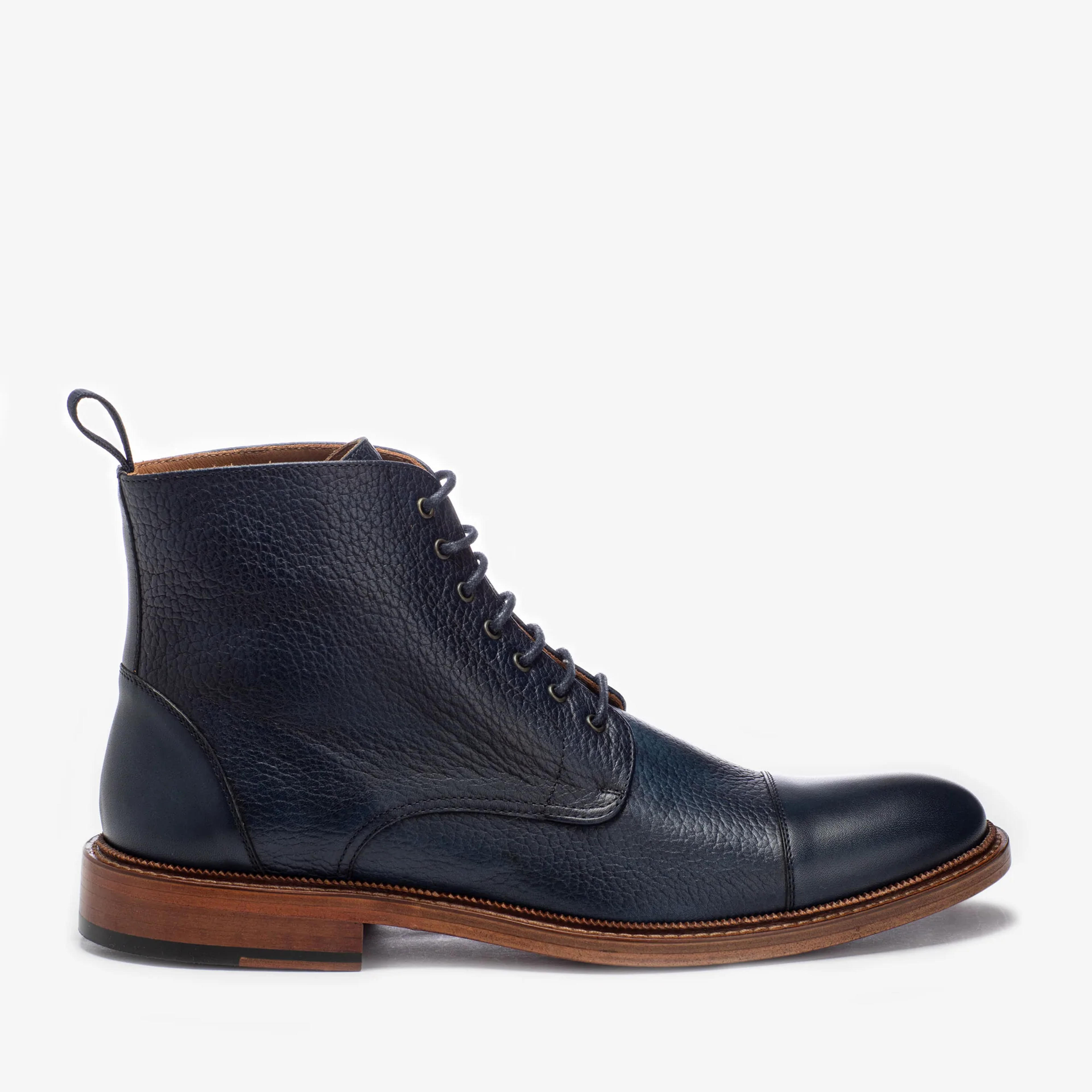The Rome Boot - Navy Leather Boots | TAFT