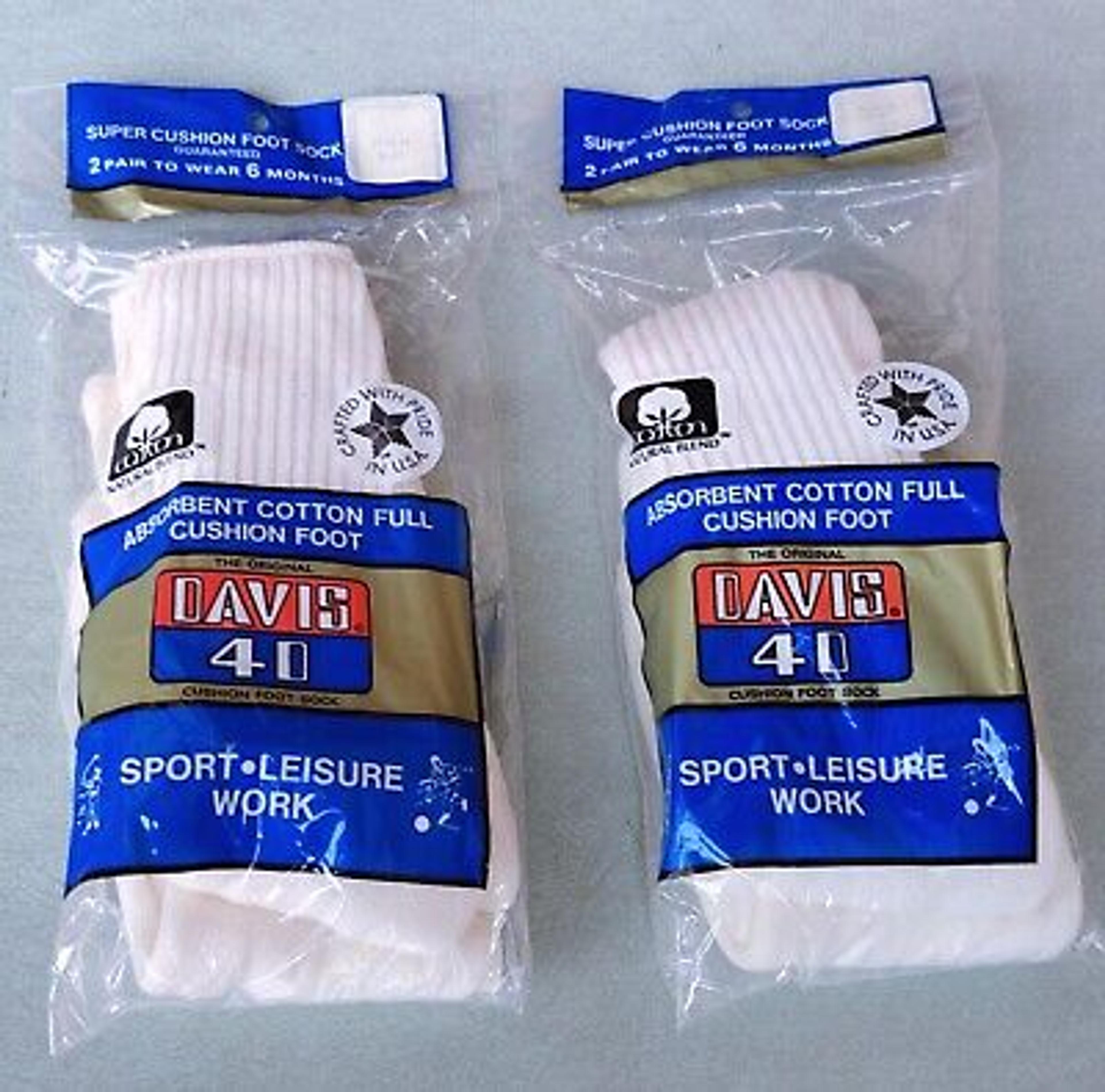 VTG 80s 90s Premium Mens Cushion Crew 4 Pair Socks White 9-11 NOS Made In USA