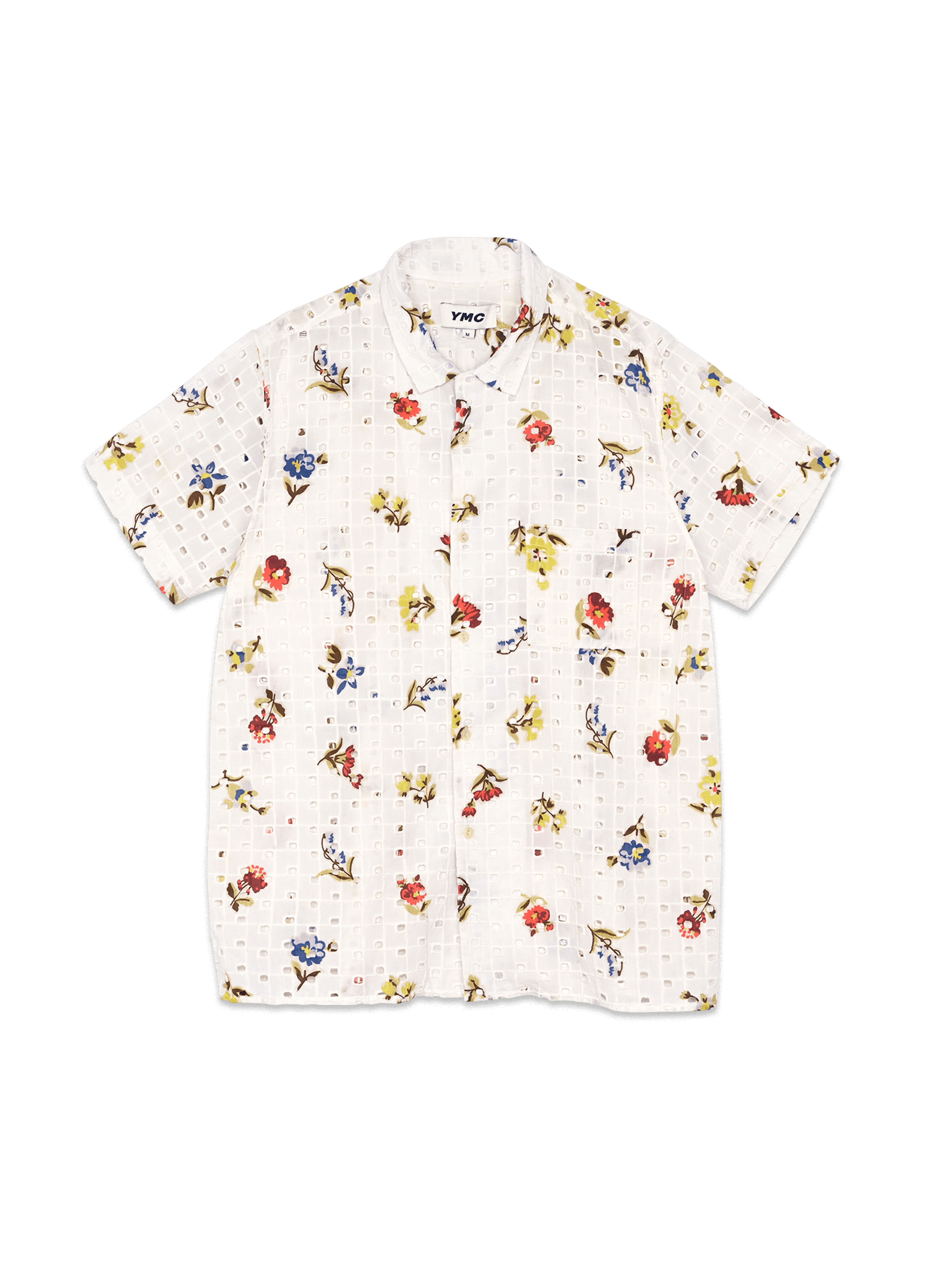 Malick Ditsy Print Broderie Anglaise Shirt Ecru - XL