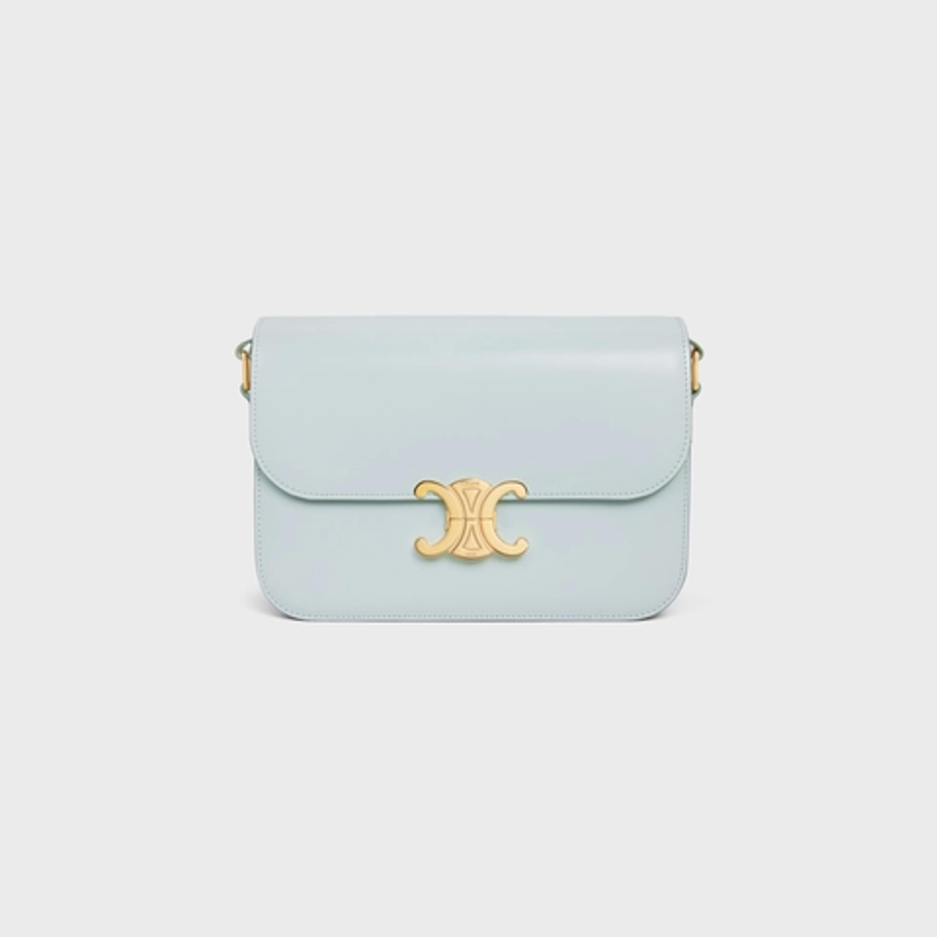 CLASSIQUE TRIOMPHE BAG IN SHINY CALFSKIN - SOFT BLUE | CELINE