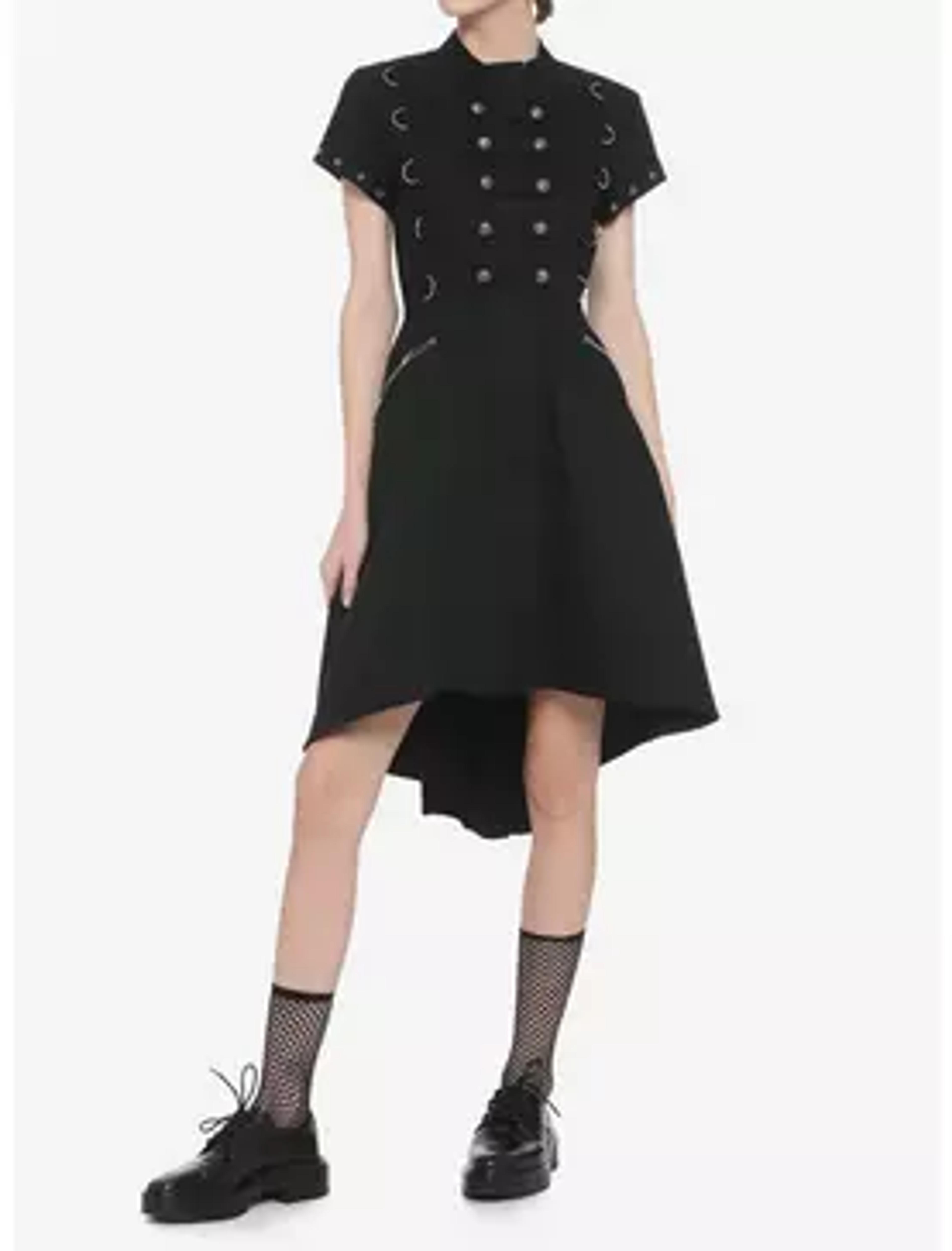 Black Hardware Hi-Low Dress | Hot Topic