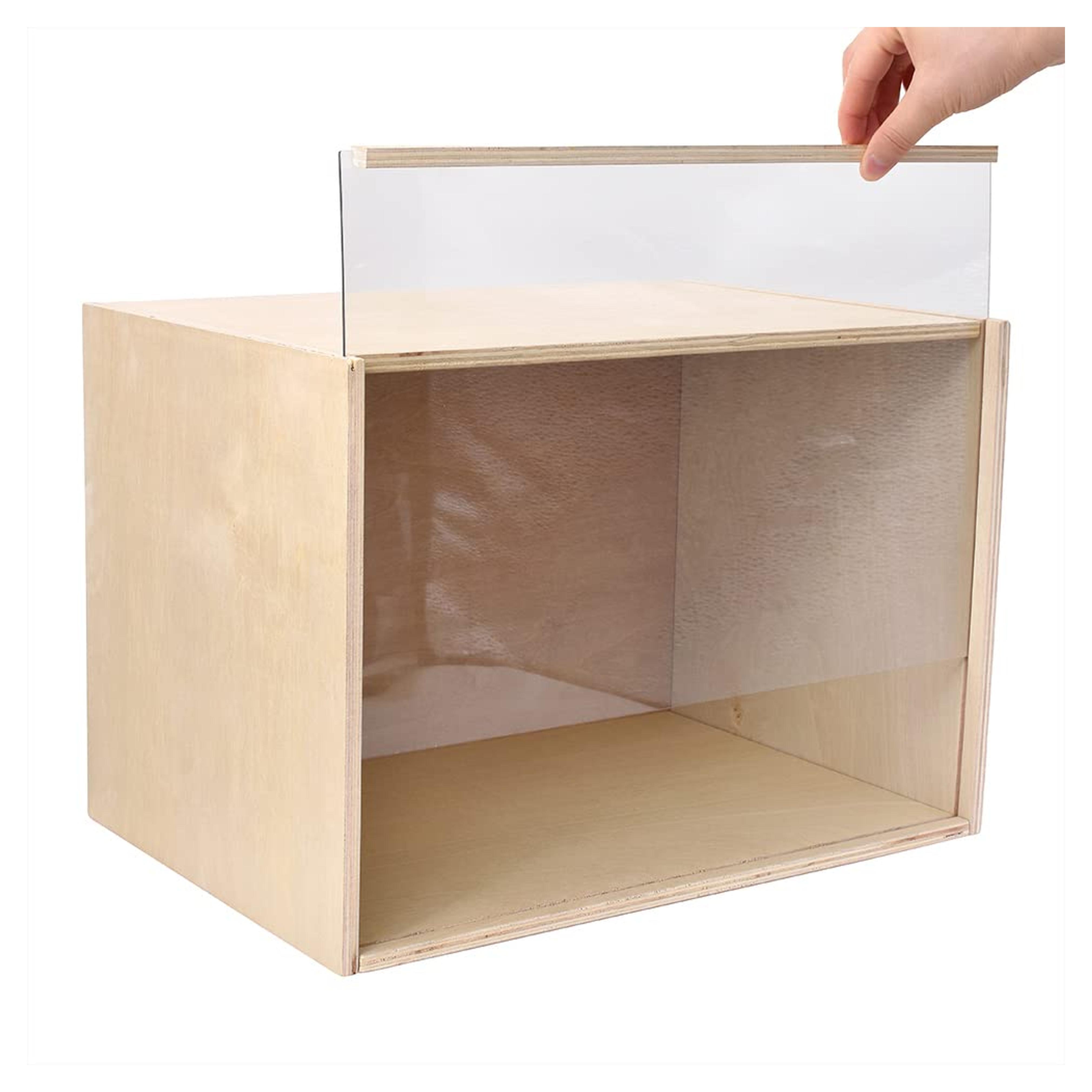 Amazon.com: iLAND Dollhouse Display Box, Unfinished Wood Shadow Box, Quick-Build Display Case with Transparent Front 15.7“ x 11” x 11“ Suitable for Lego & 1/12 1/6 Scale Dolls & Figures Soldiers : Toys & Games