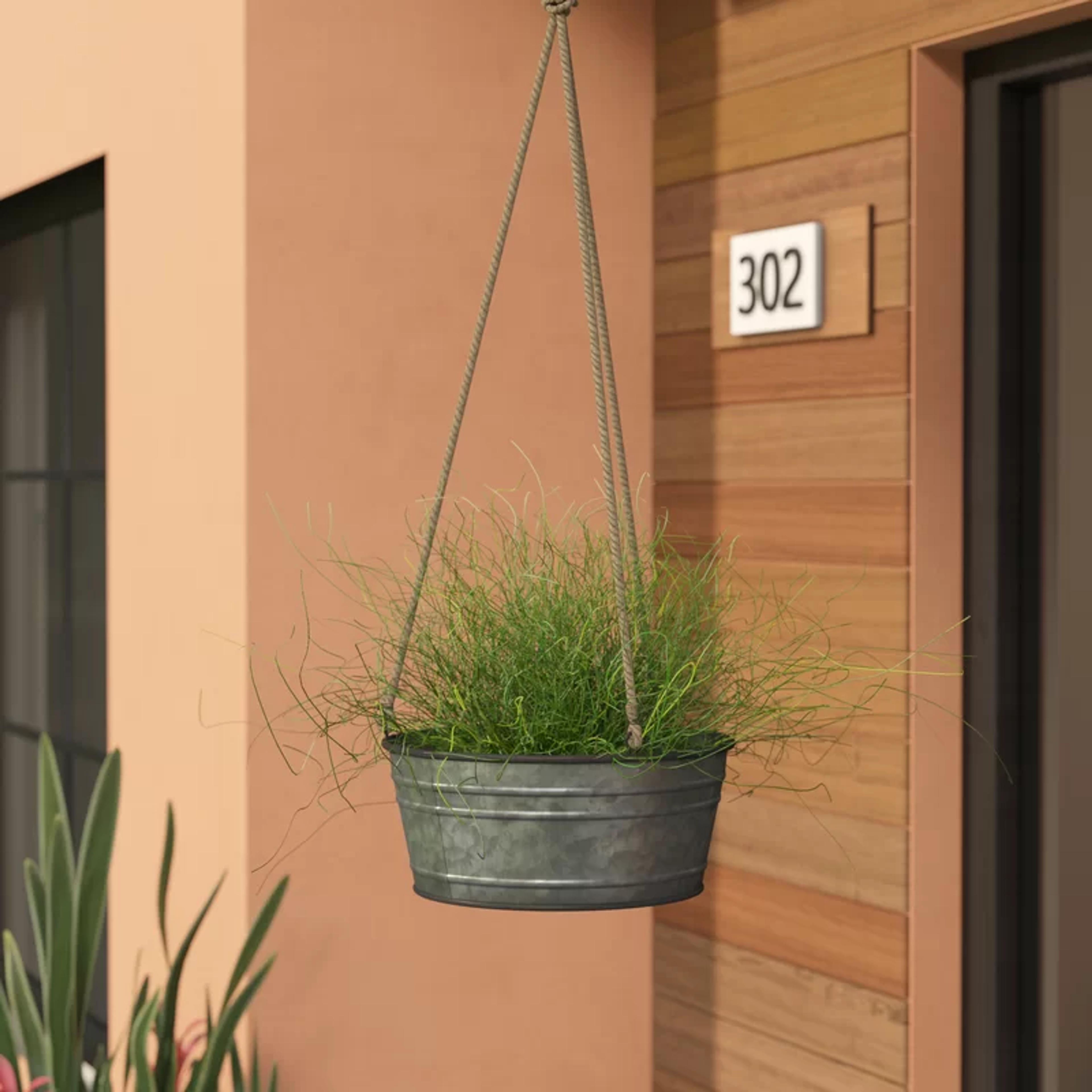 Gracie Oaks Prokop Steel Hanging Planter & Reviews | Wayfair