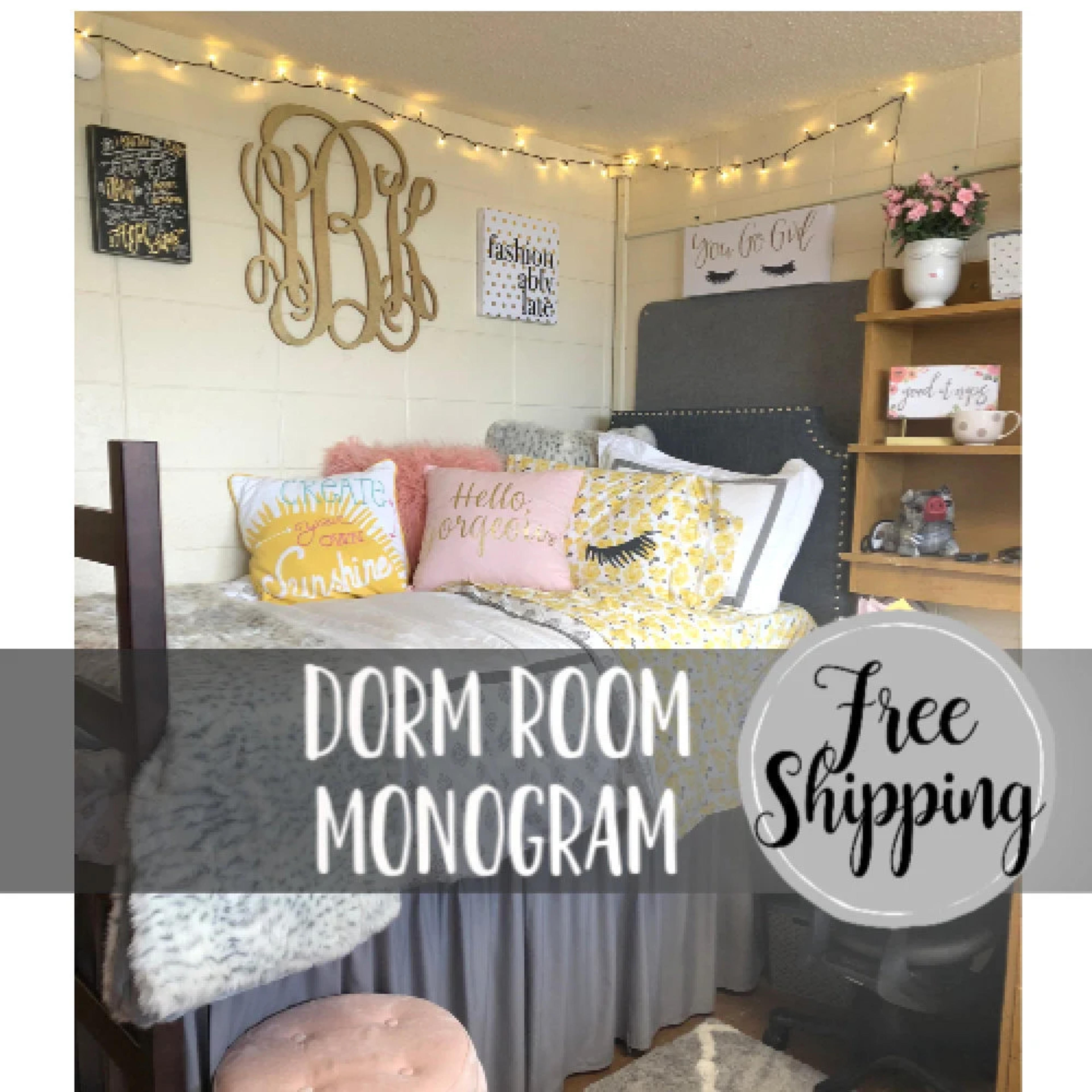 FREE SHIPPING Unpainted Dorm Room Monogram Dorm Room Decor - Etsy