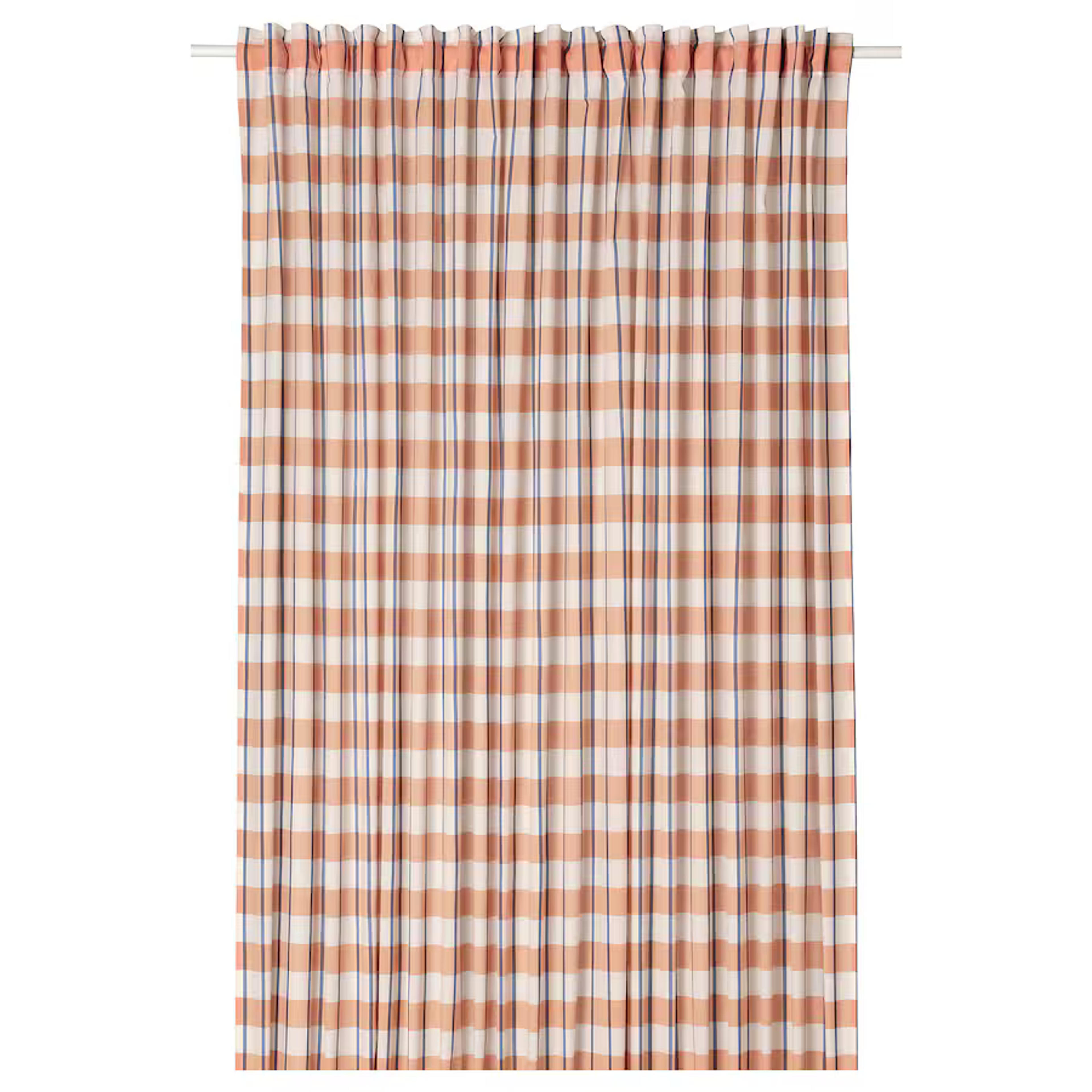 GLANSHAGTORN curtain, 1 piece, orange white/blue, 300x300 cm - IKEA