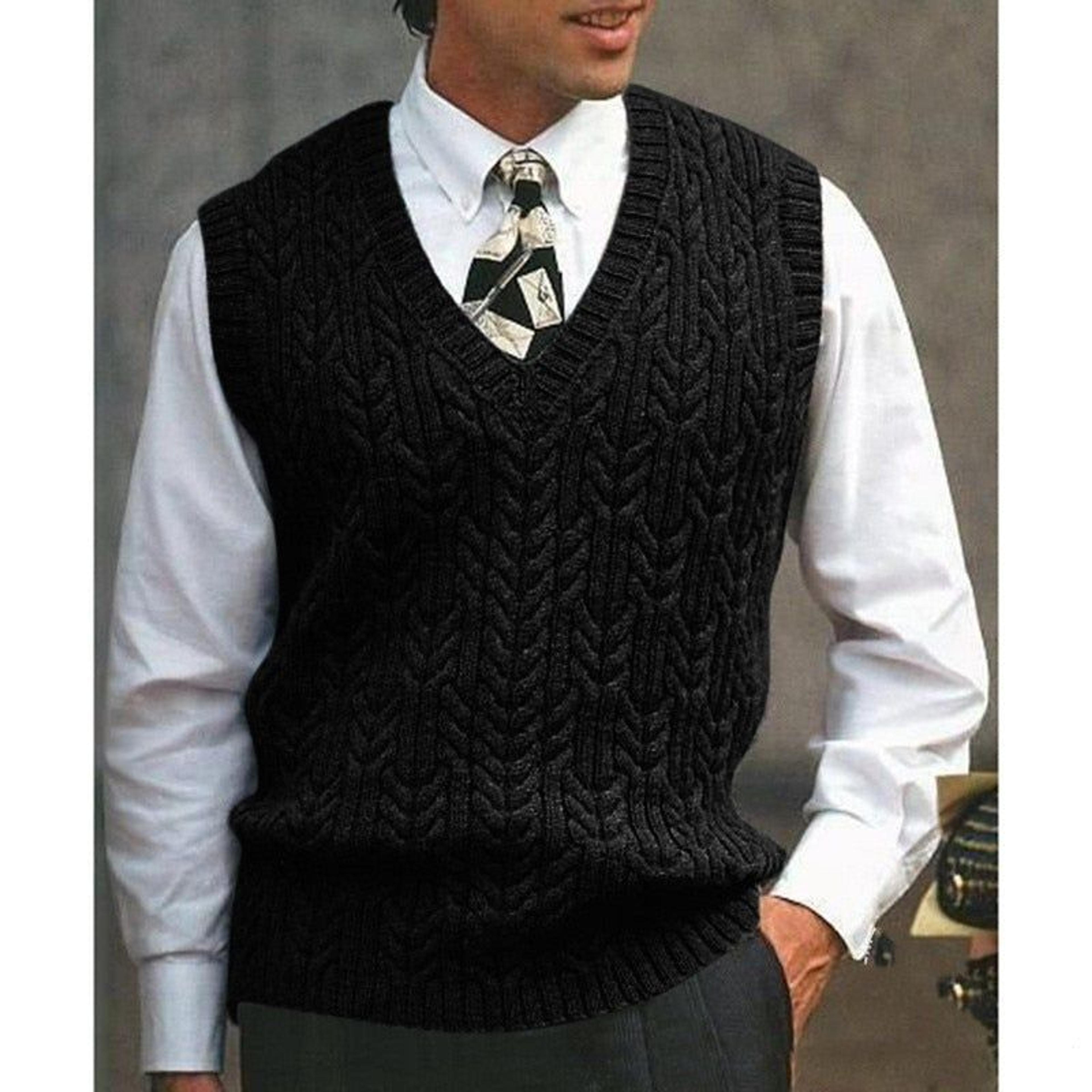 Bonsir Autumn New Knitted Vests Men Sweater Vest Casual Sleeveless Sweaters Mens V-neck Solid Color Casual Pullover Knit Coats - 3 / M