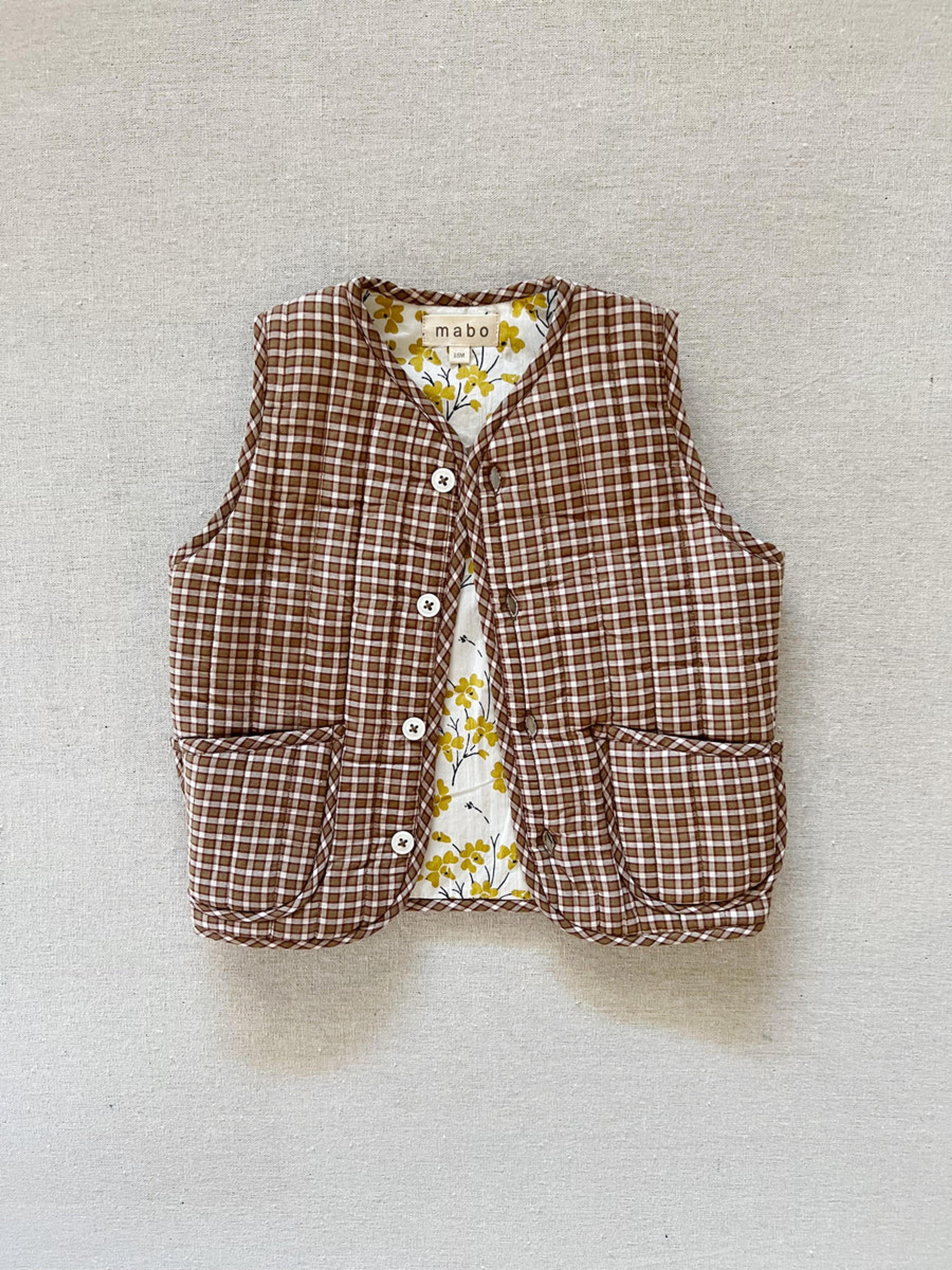 bowen vest in vintage plaid and cream jasmine bouquet – mabo