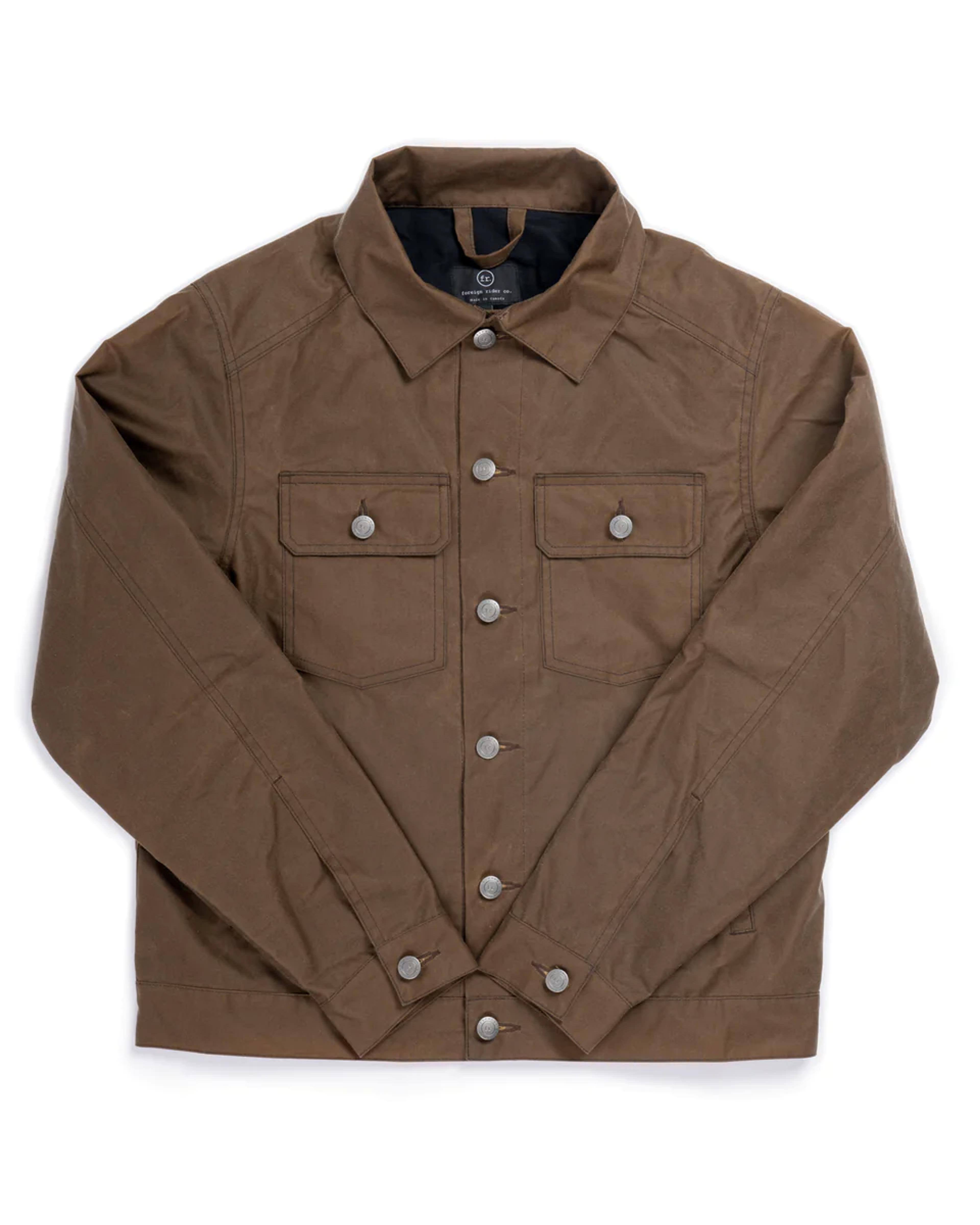 Waxed Canvas Utility Jacket Brown